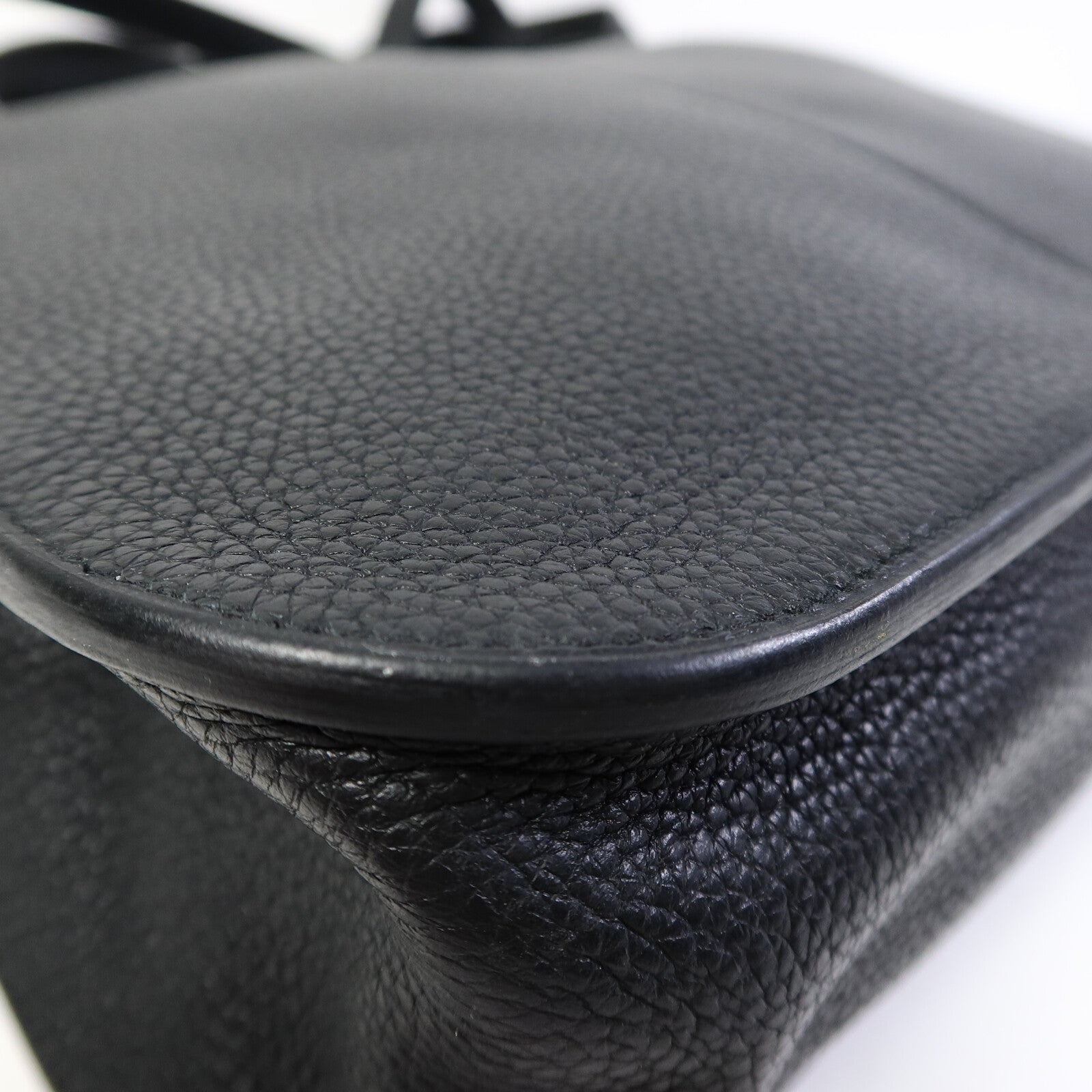 HERMES Clemence皮革Halzan 31金扣手挽肩背兩用袋Noir