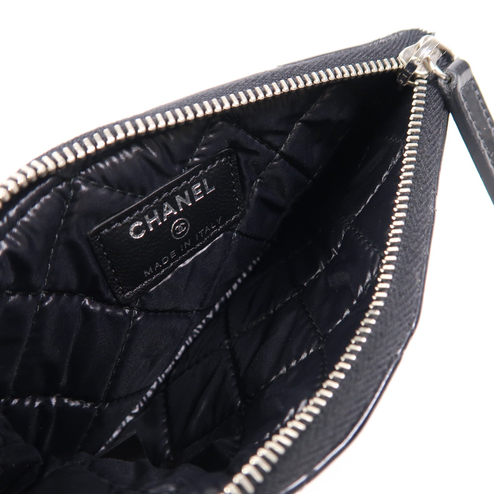 CHANEL 漆皮皮革Wallet銀扣錢包