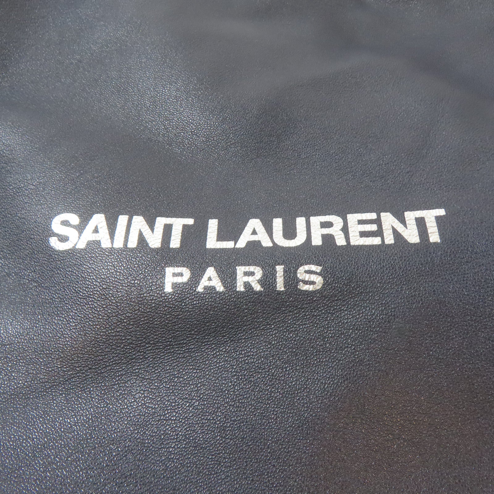 SAINT LAURENT 羊皮皮革Shoulder Bag銀扣鏈帶肩背袋深藍色
