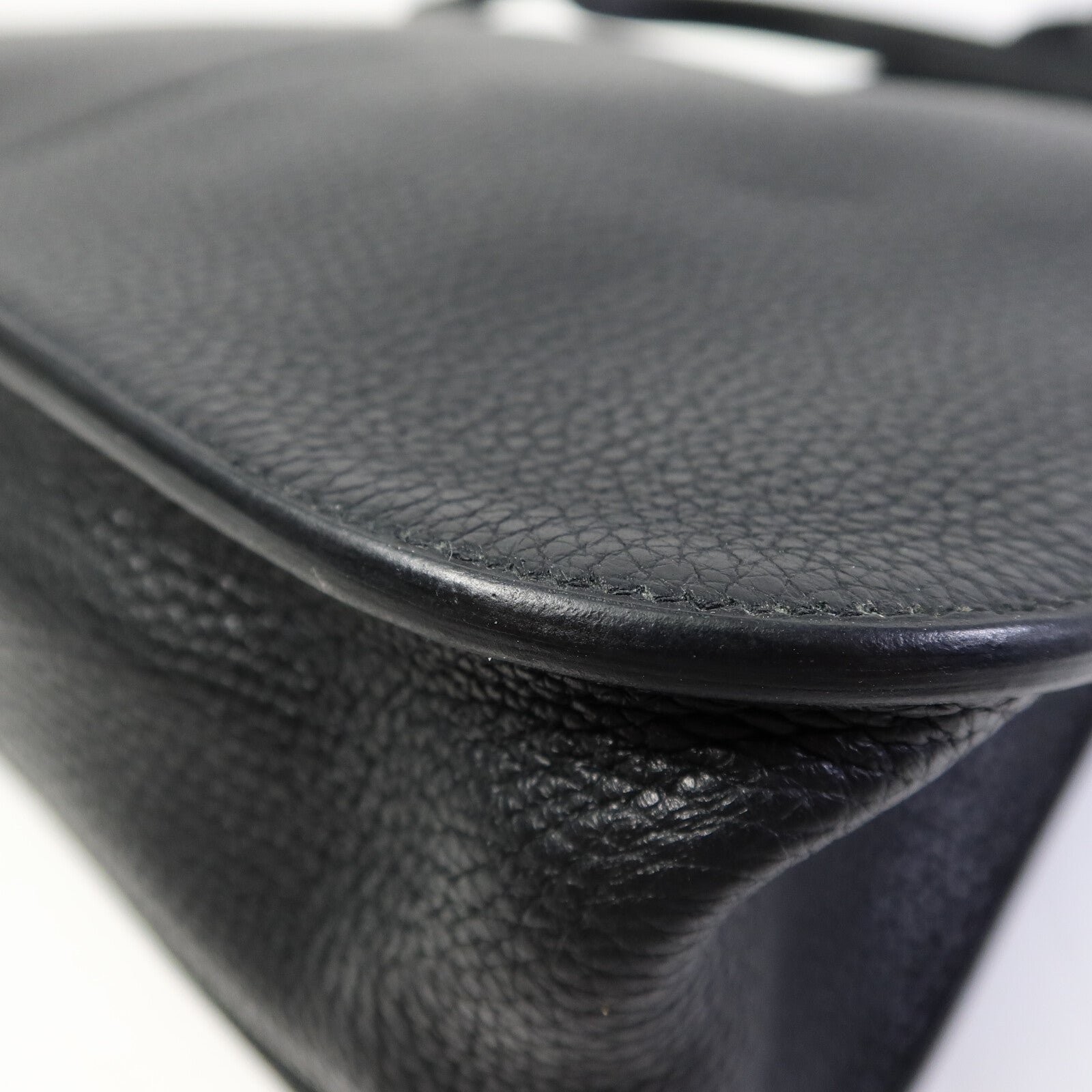 HERMES Clemence皮革Halzan 31金扣手挽肩背兩用袋Noir