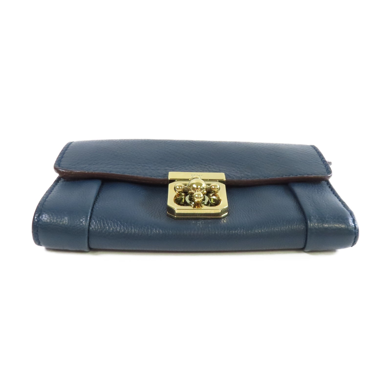 Chloe 【激減優惠】牛皮皮革Medium Wallet金扣中長錢包綠色
