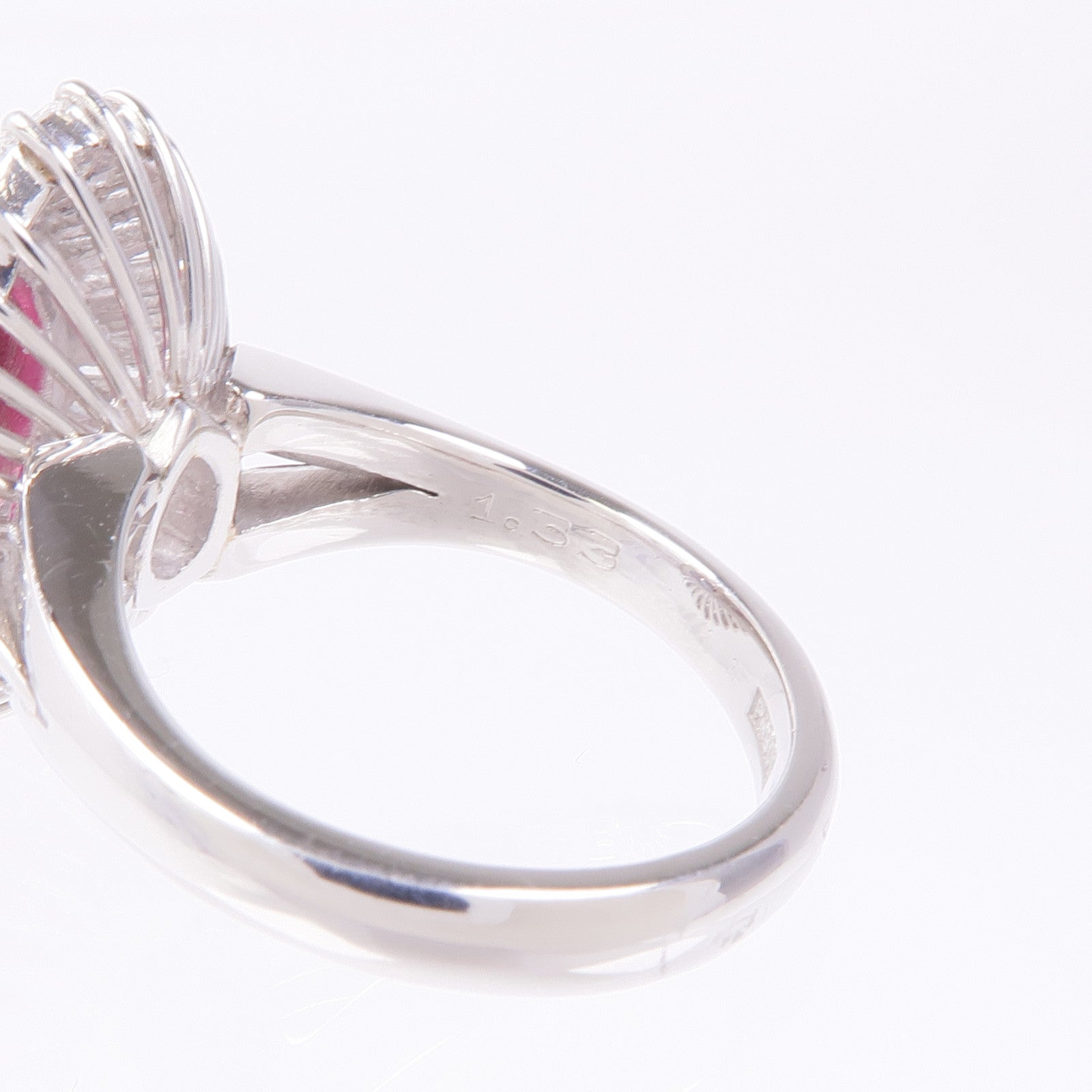 JEWELRY 【激減優惠】PT900鉑金Tourmaline/Diamond Ring碧璽/鑽石戒指US#5.25