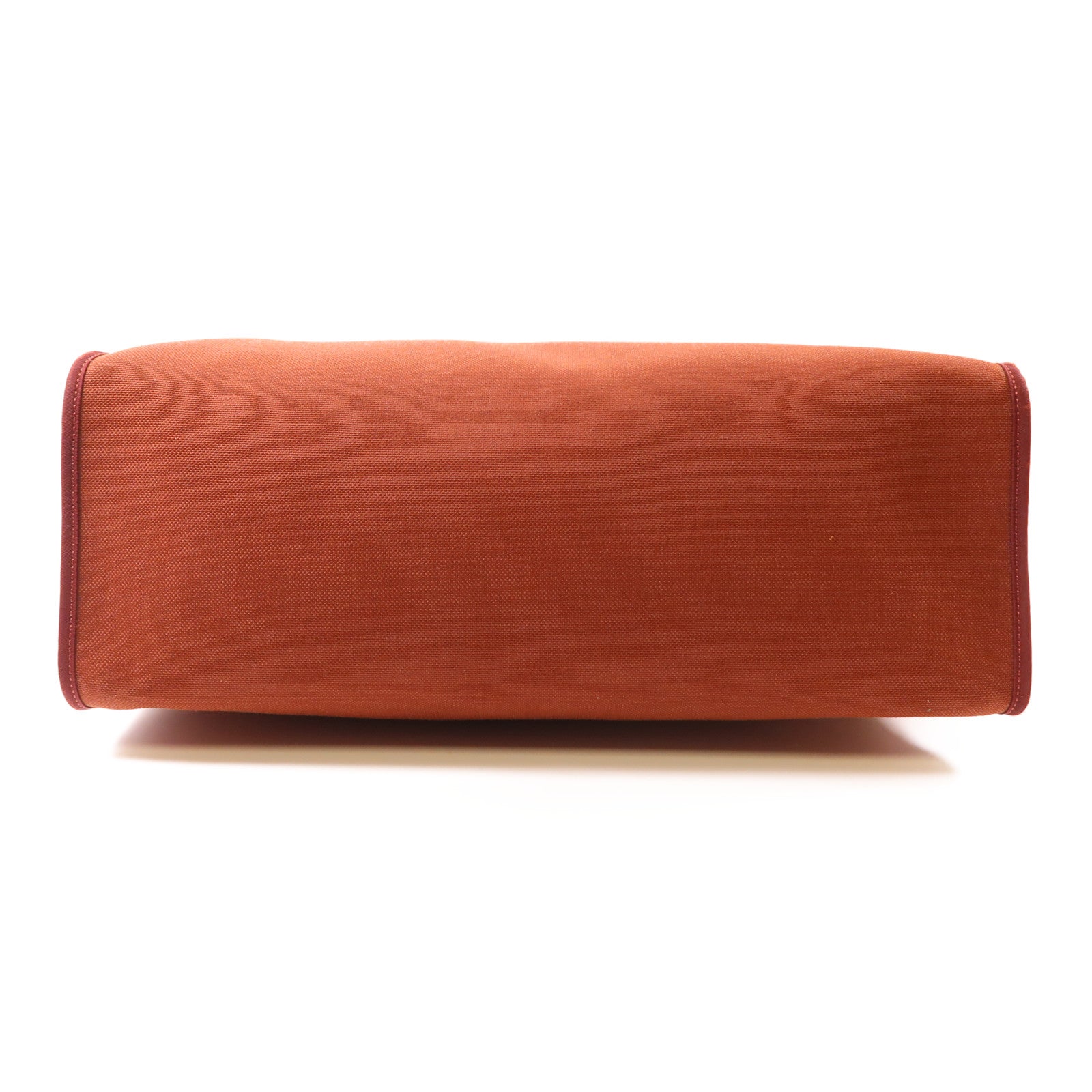 HERMES 帆布Herbag GM銀扣手挽肩背兩用袋Brique棕色