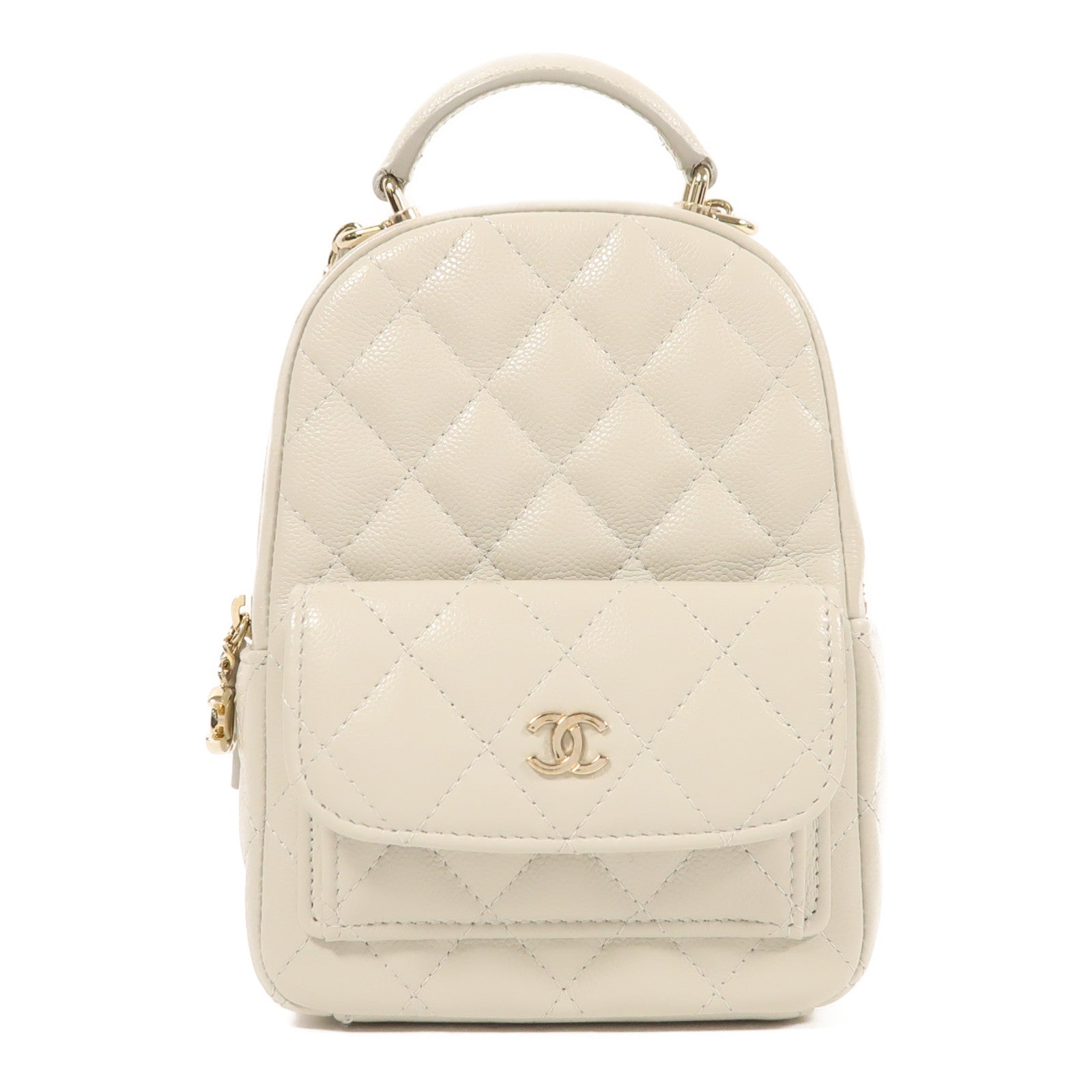 CHANEL 牛皮皮革Classic Mini Backpack金扣背包