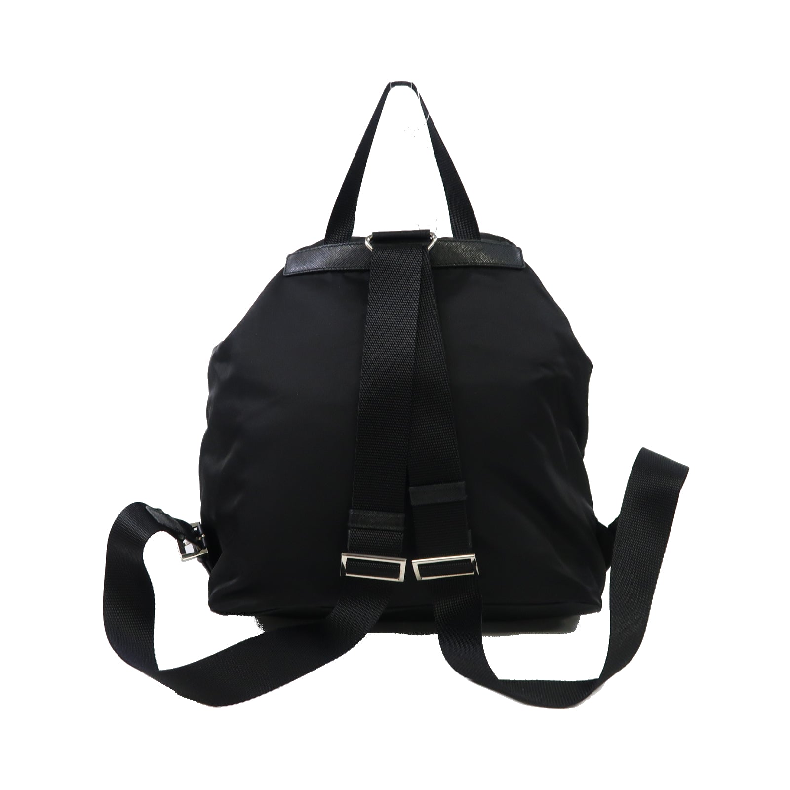 PRADA 尼龍Backpack銀扣背包黒色