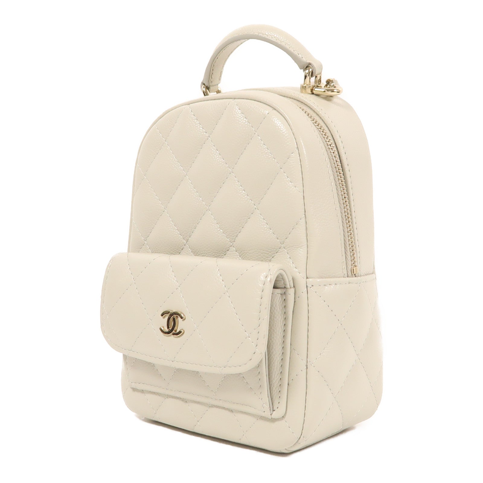 CHANEL 牛皮皮革Classic Mini Backpack金扣背包