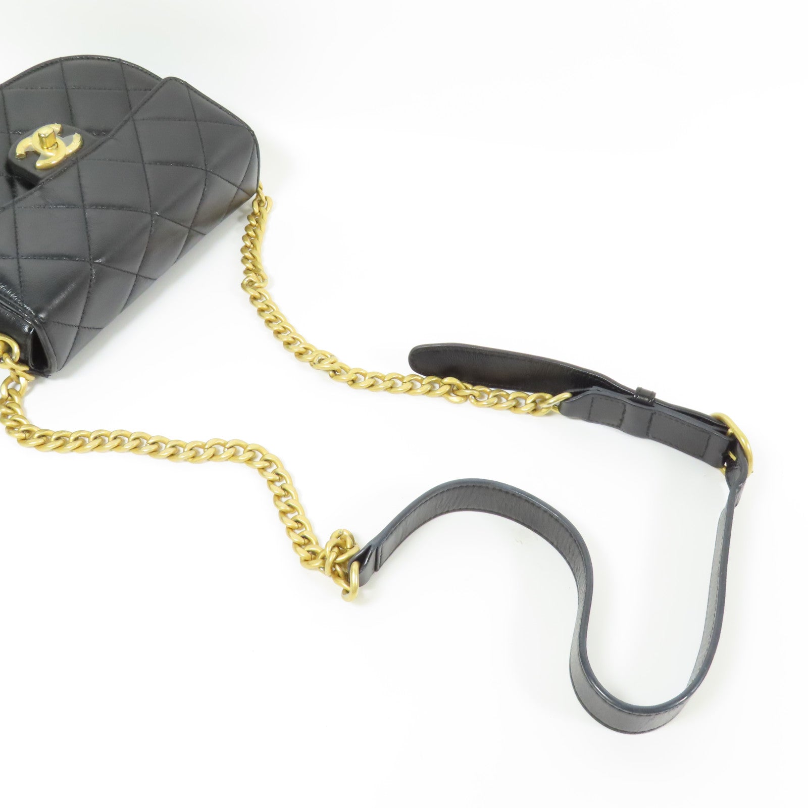 CHANEL 羊皮皮革Mini Messenger Bag金扣肩背袋