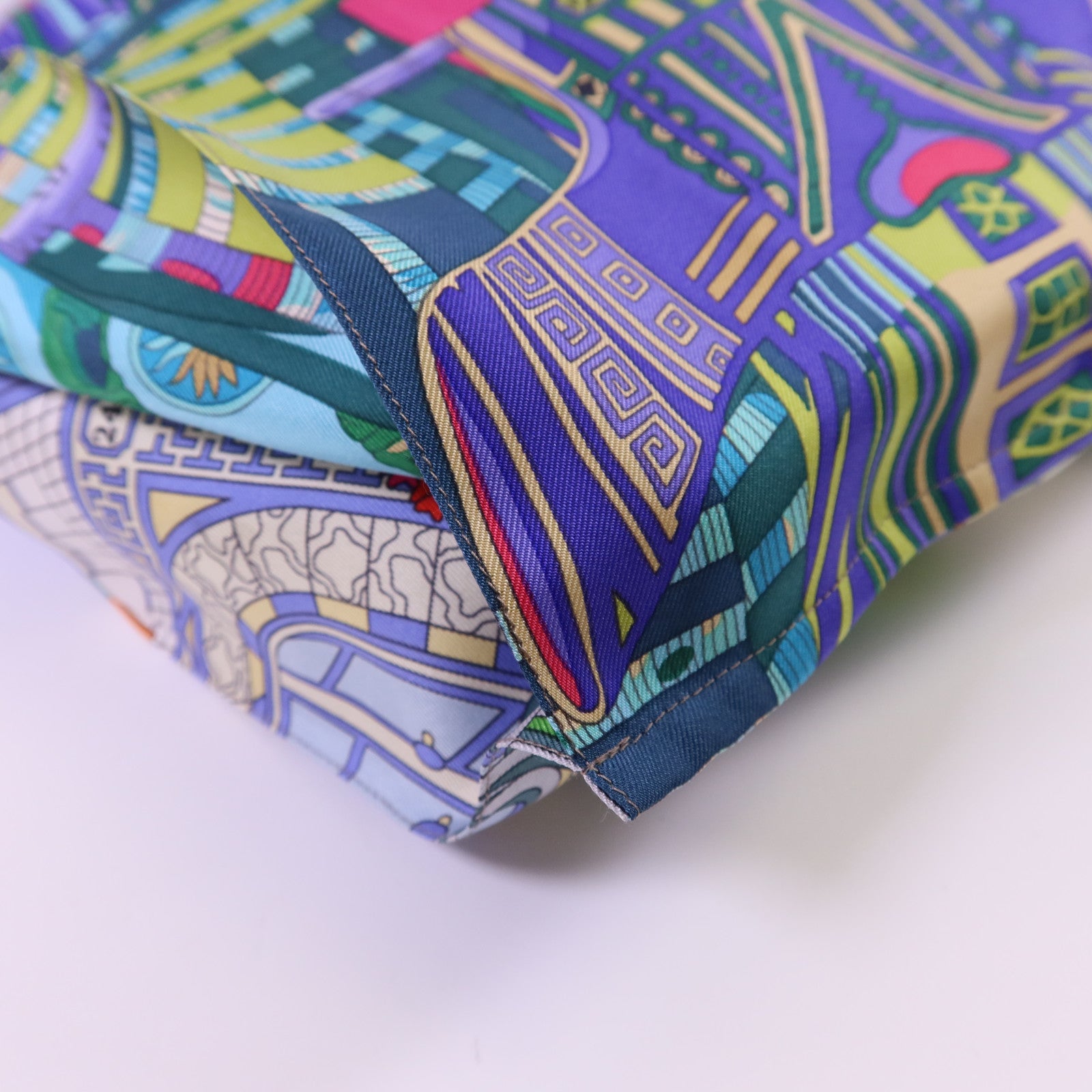 HERMES 絲質Petit H Shopping Bag手挽袋