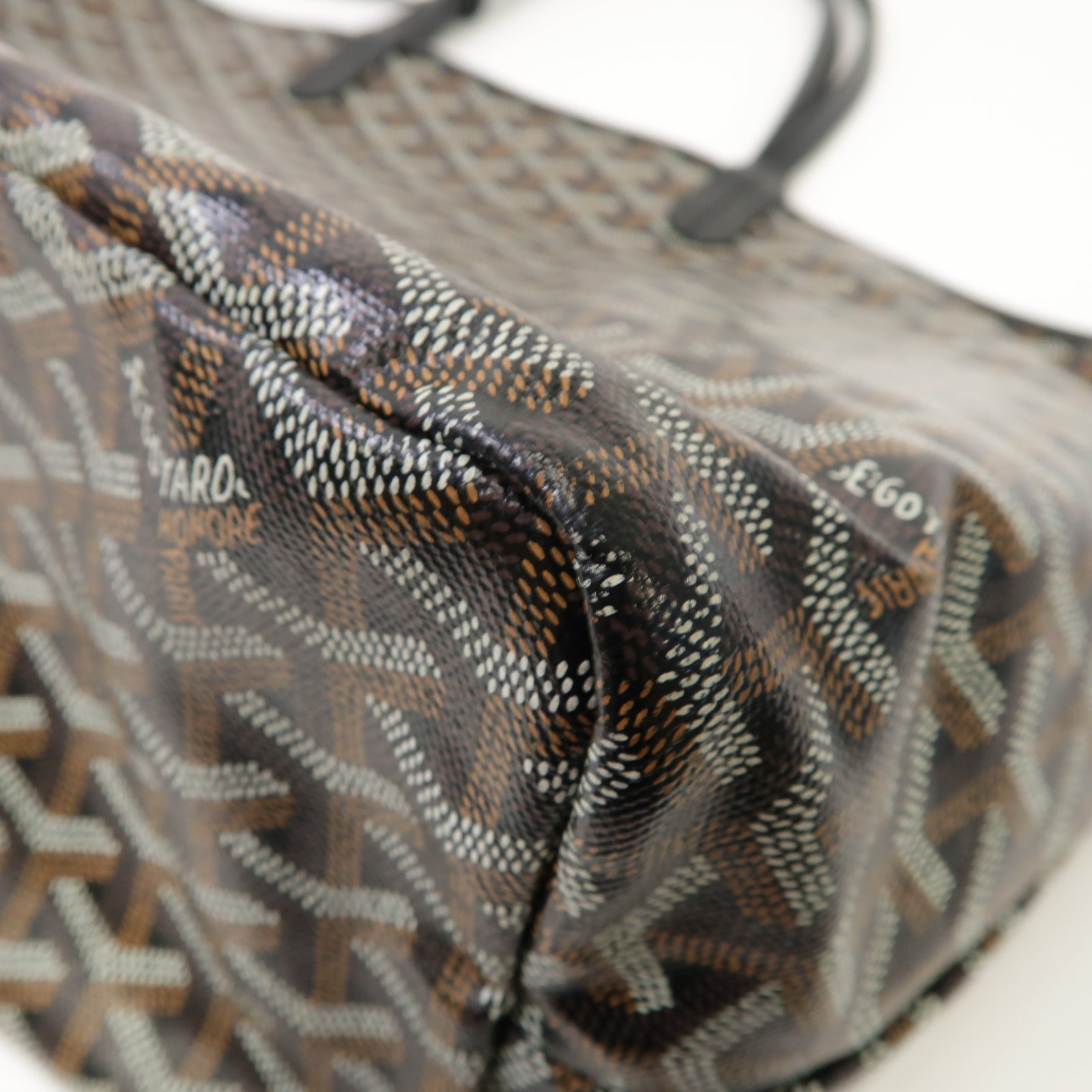 GOYARD 塗層帆布/皮革Saint Louis手挽袋黑色/啡色