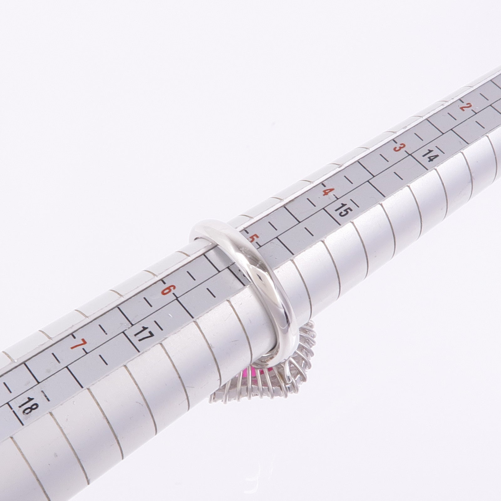 JEWELRY 【激減優惠】PT900鉑金Tourmaline/Diamond Ring碧璽/鑽石戒指US#5.25