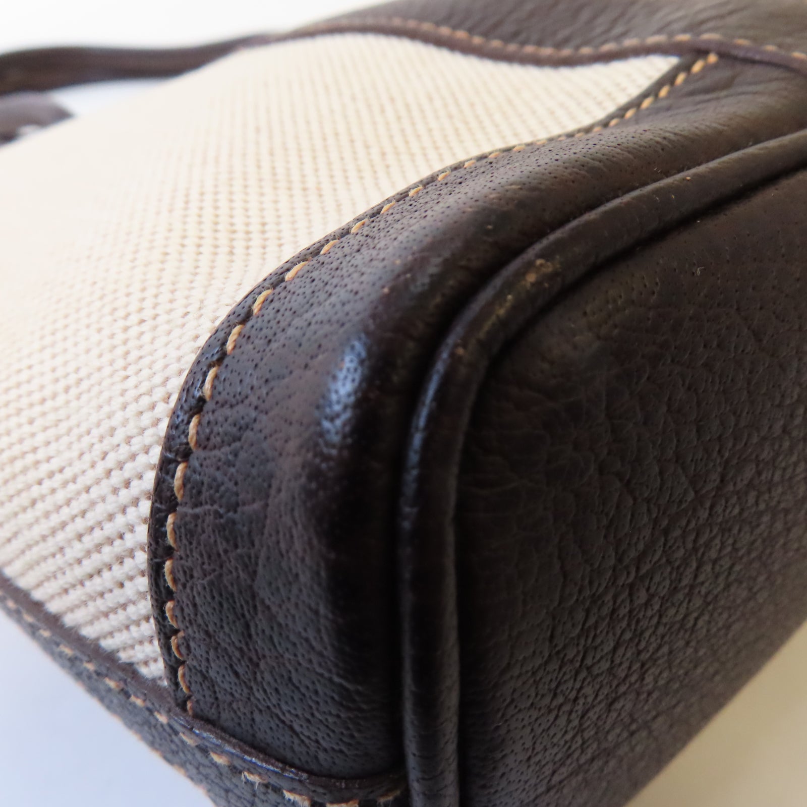 HERMES 帆布Garden File TPM銀扣手挽肩背兩用袋Beton冰川白色