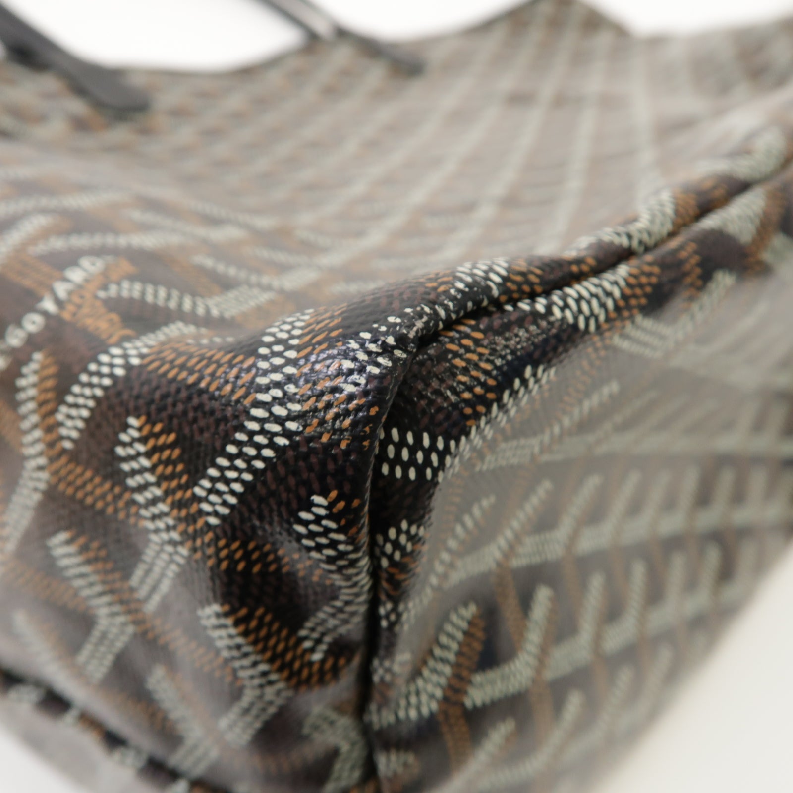 GOYARD 塗層帆布/皮革Saint Louis手挽袋黑色/啡色