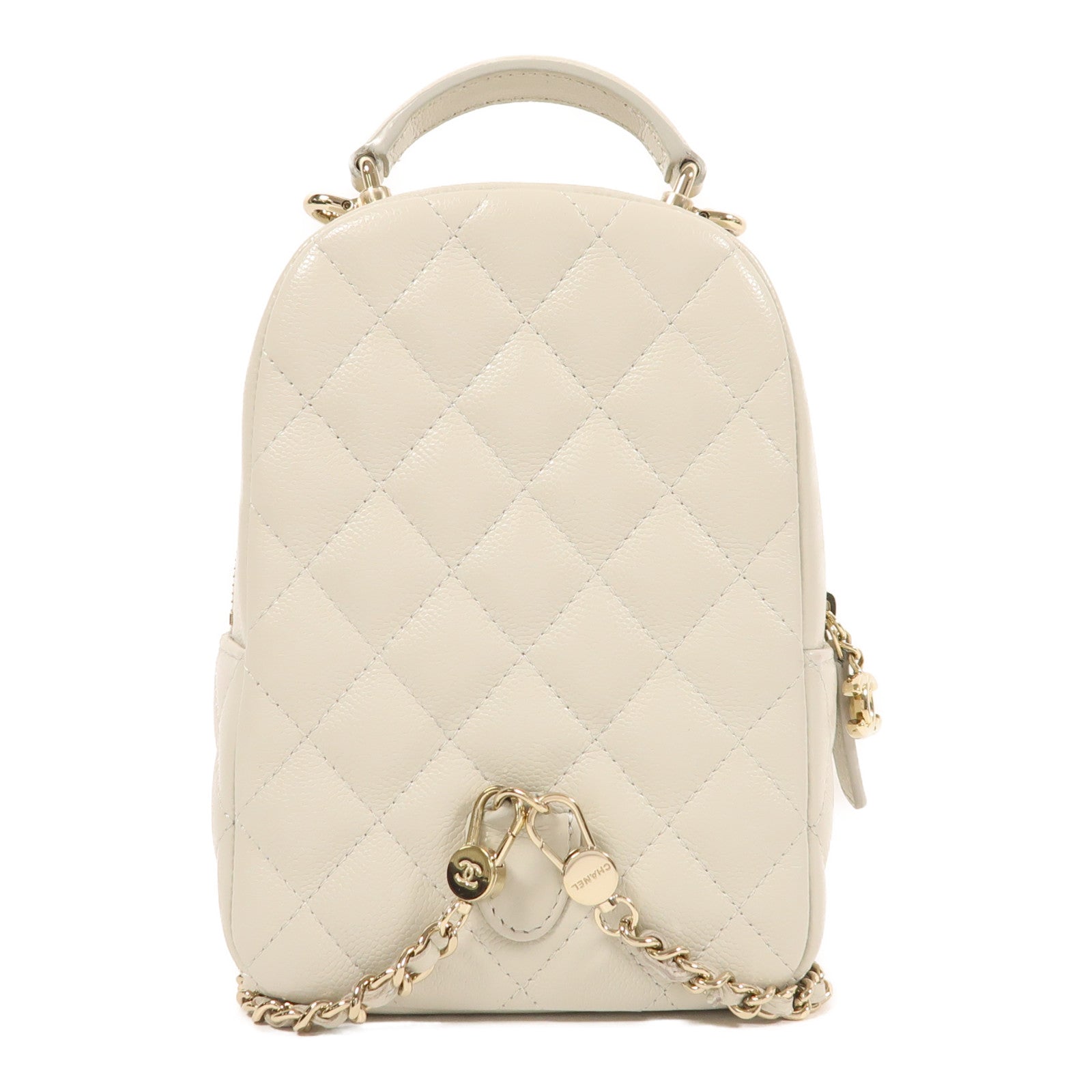CHANEL 牛皮皮革Classic Mini Backpack金扣背包