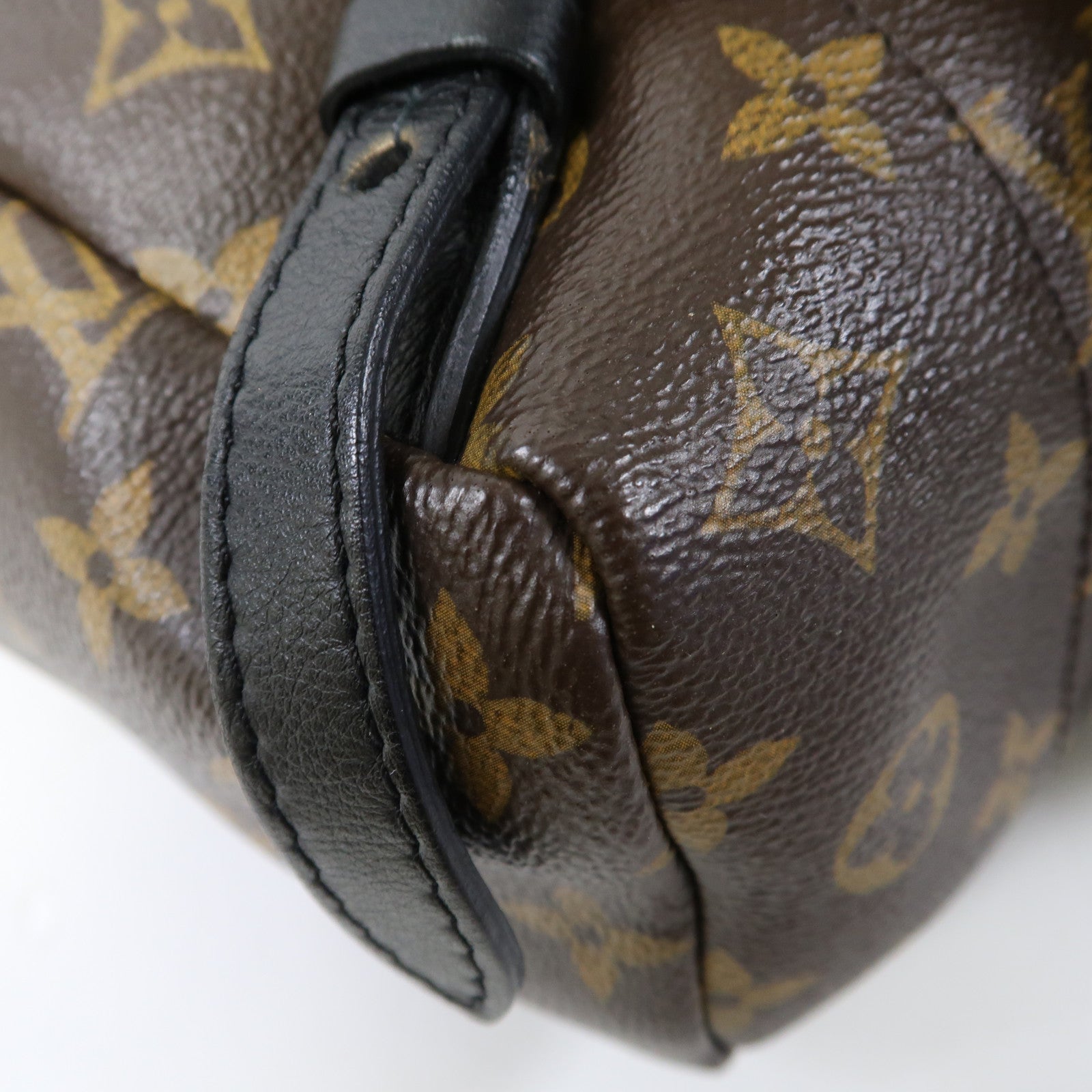 LOUIS VUITTON Monogram Macassar Palm Spring PM金扣背包棕色