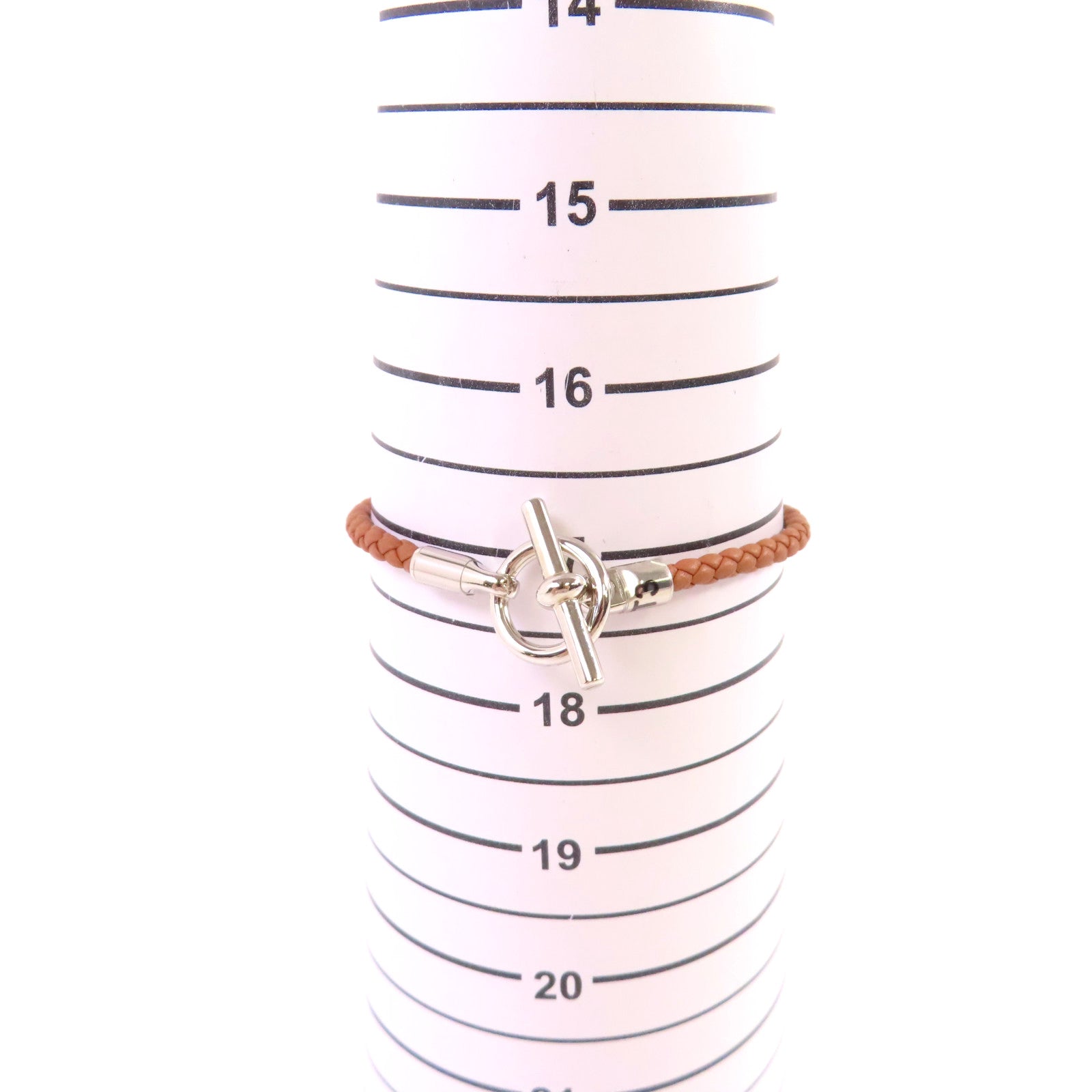 HERMES Swift皮革Glenan H T3 Bracelet金扣手鏈Gold/金棕色