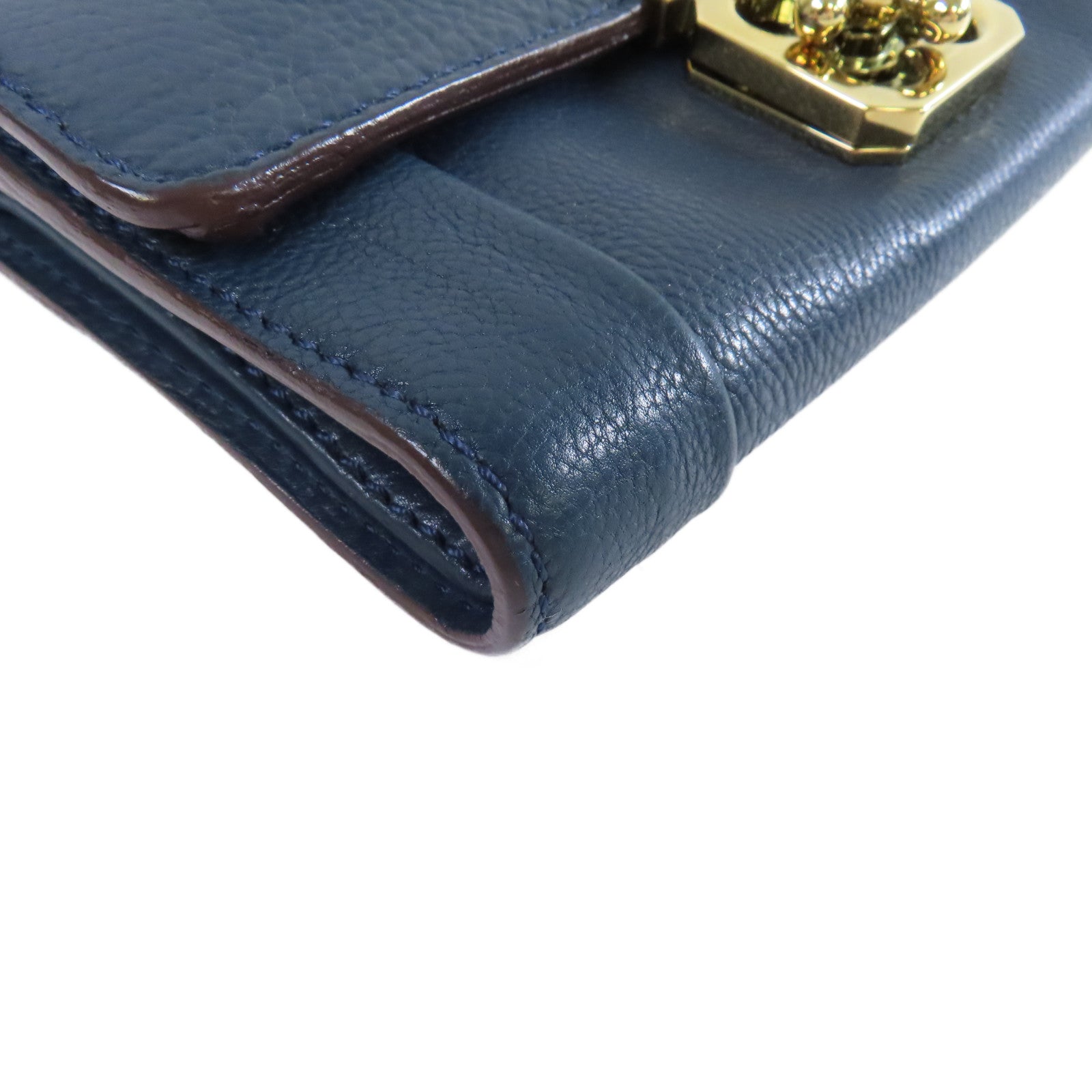 Chloe 【激減優惠】牛皮皮革Medium Wallet金扣中長錢包綠色