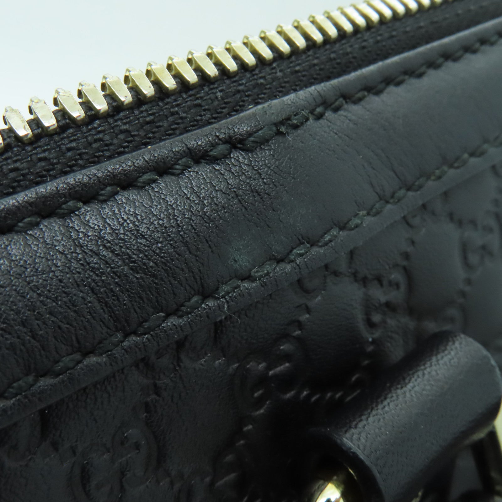 GUCCI 皮革2way Shoulder Bag金扣手挽肩背兩用袋黒色