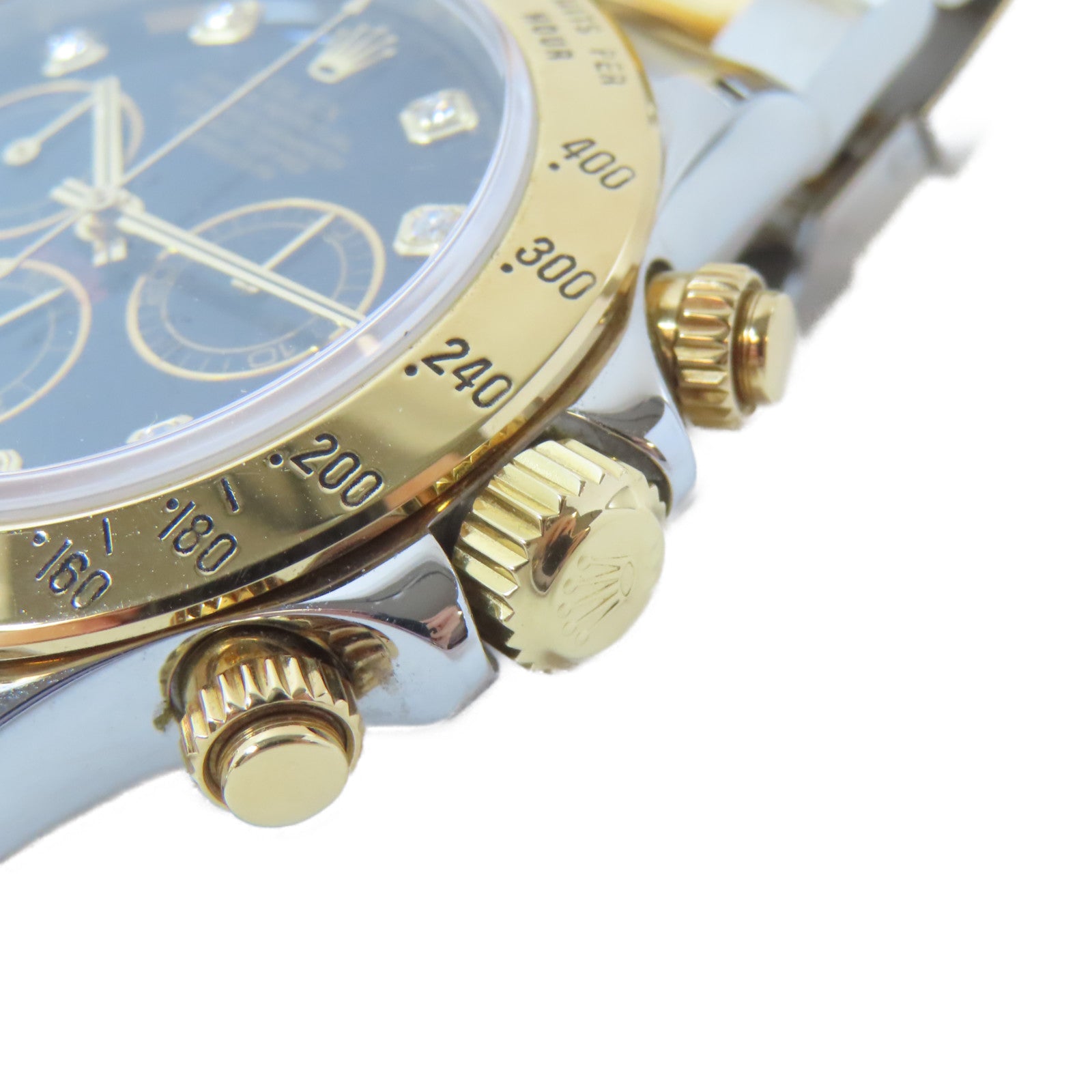 ROLEX Daytona 18K黃金/不鏽鋼手錶自動機芯黑色#15.5cm