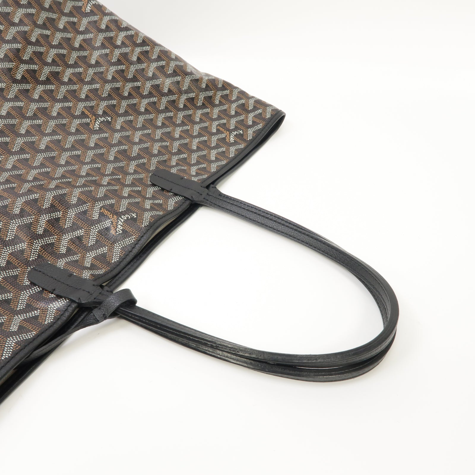 GOYARD 塗層帆布/皮革Saint Louis手挽袋黑色/啡色