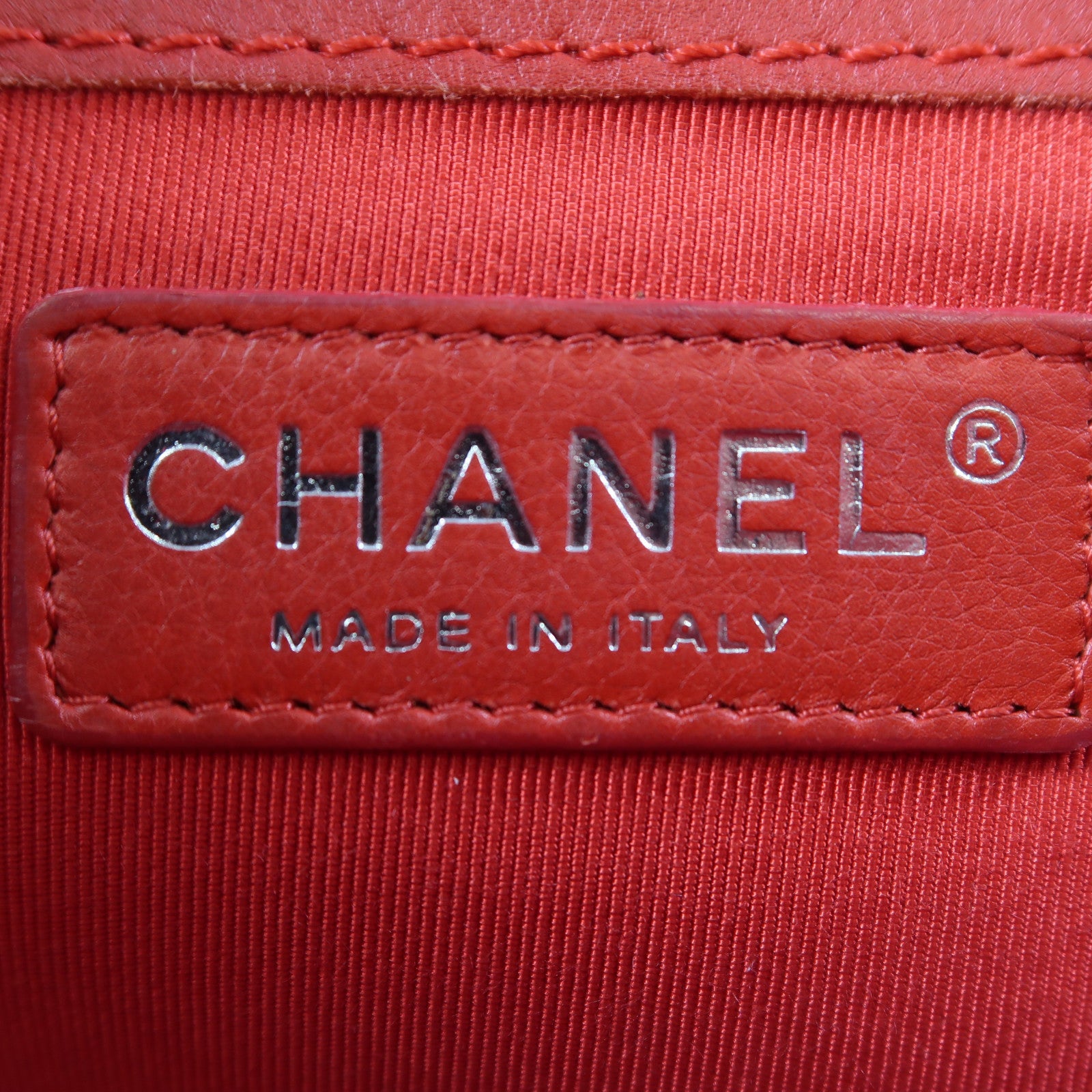 CHANEL 牛皮皮革Chain Shoulder鏈帶肩背袋紅色