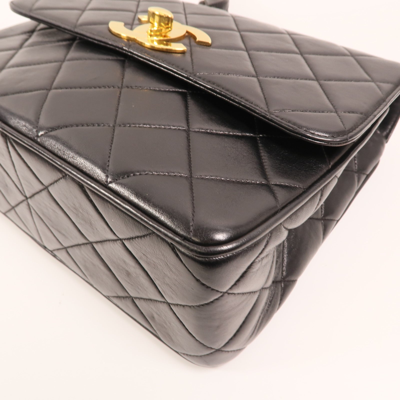 CHANEL 羊皮皮革Vintage Chain Shoulder金扣鏈帶肩背袋