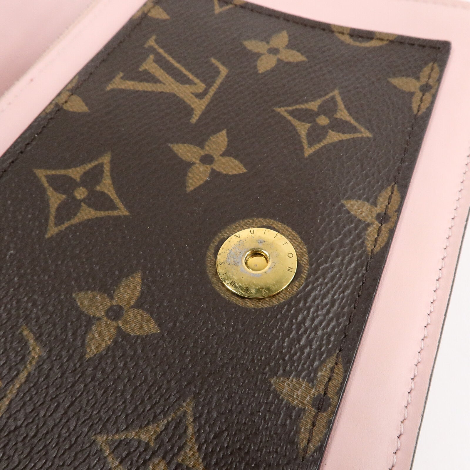 LOUIS VUITTON Monogram Flore Chain Wallet金扣鏈帶肩背袋
