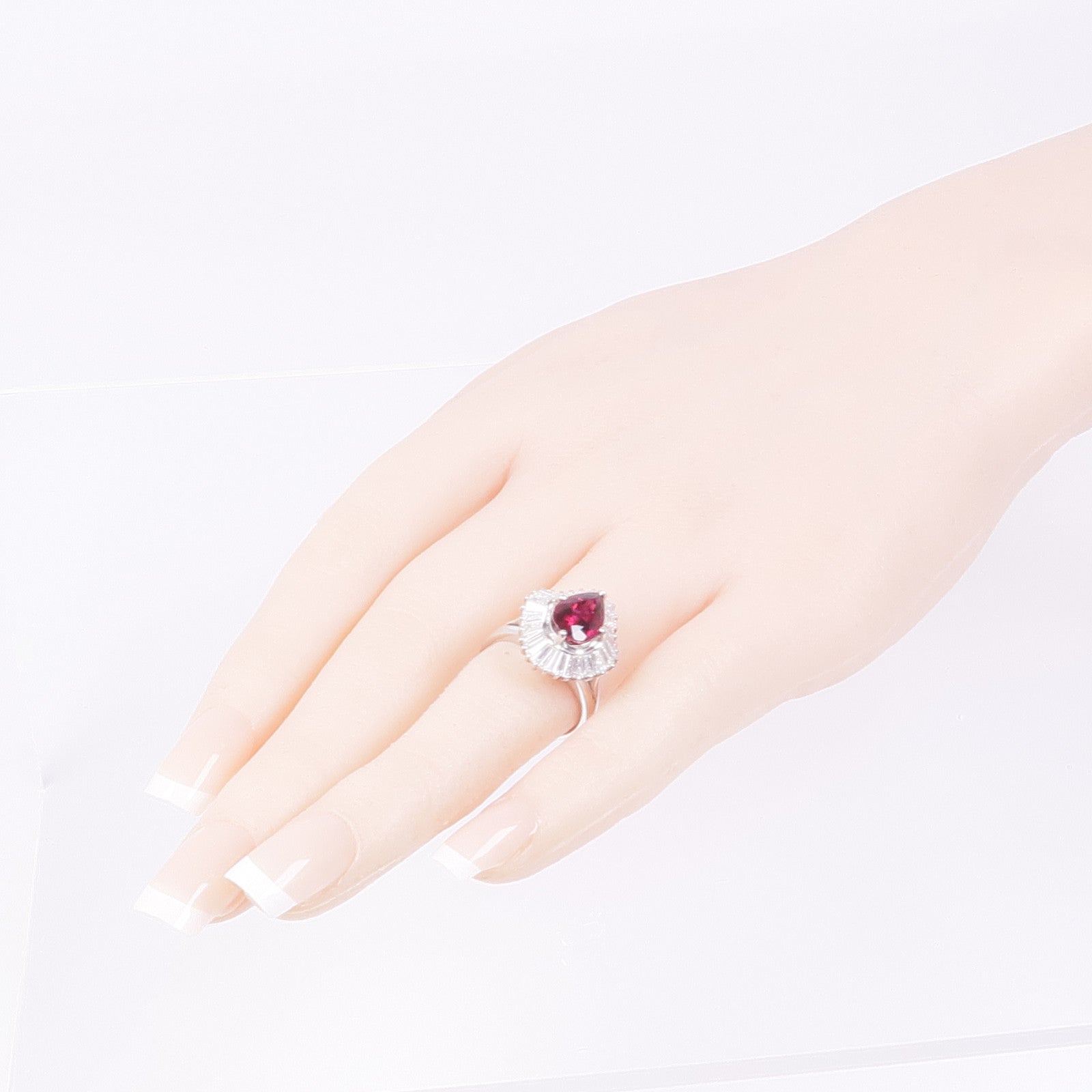 JEWELRY 【激減優惠】PT900鉑金Tourmaline/Diamond Ring碧璽/鑽石戒指US#5.25