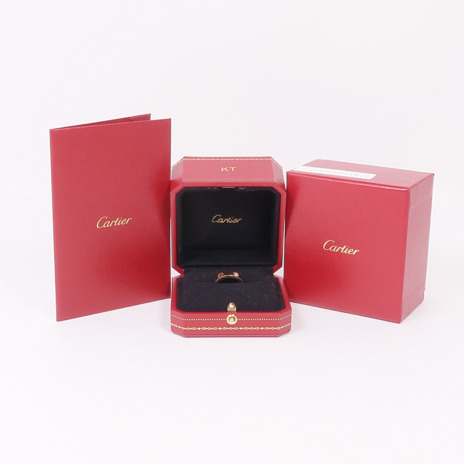 CARTIER 18K玫瑰金Love Ring 3 Diamonds鑽石戒指Cartier#51/US#5.75