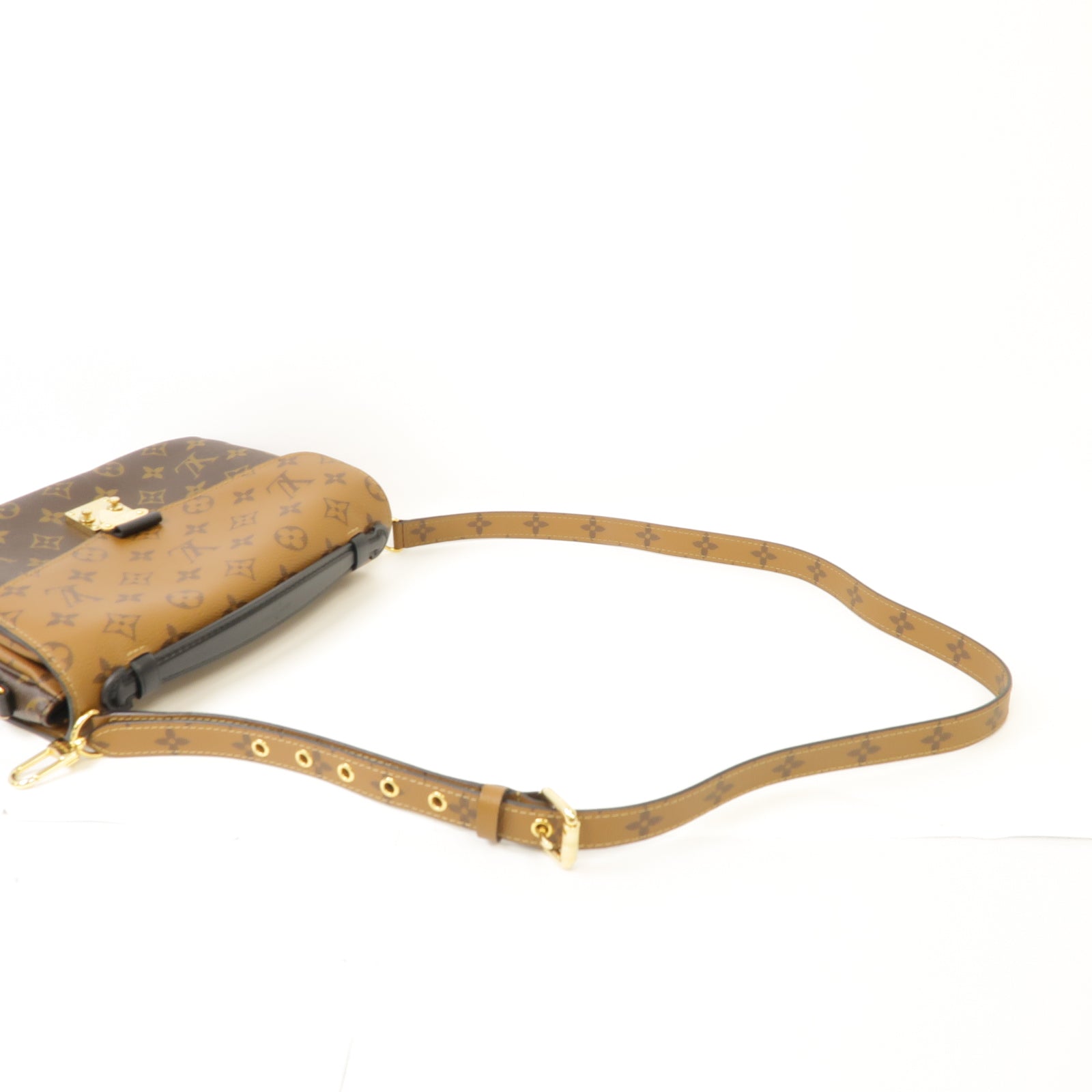 LOUIS VUITTON Monogram Reverse Pochette Metis金扣手挽肩背兩用袋啡色