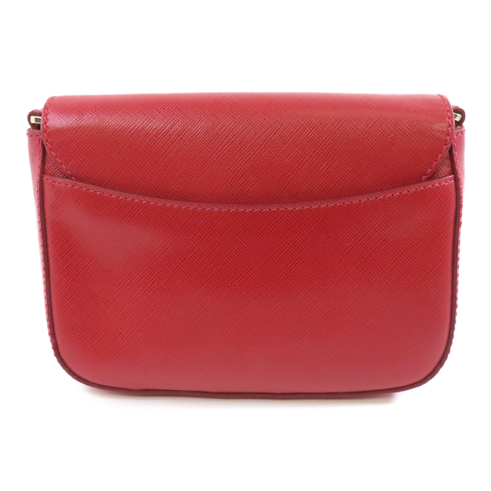 Salvatore Ferragamo 牛皮皮革Chain Shoulder金扣鏈帶肩背袋紅色