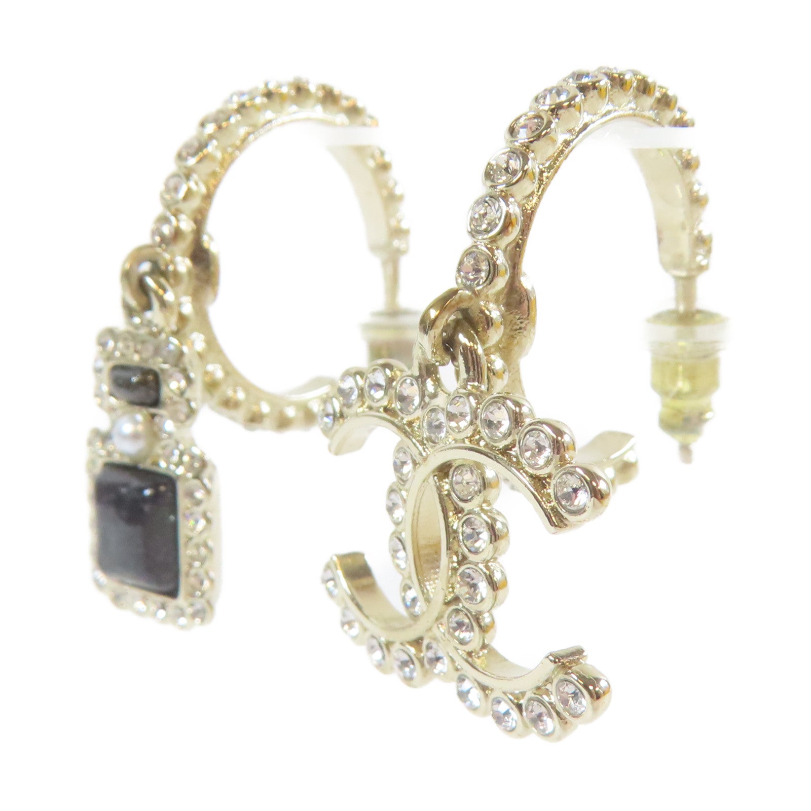 CHANEL 金屬/水晶Earrings耳環金色