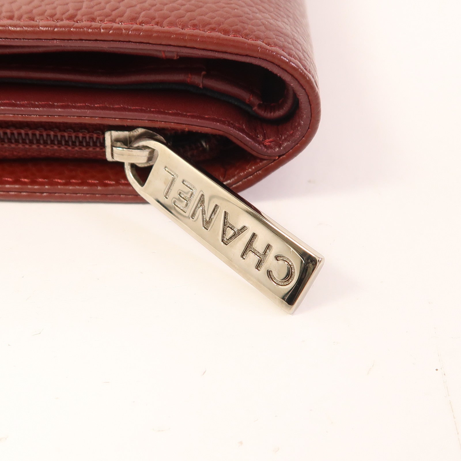 CHANEL 牛皮皮革Wallet銀扣錢包