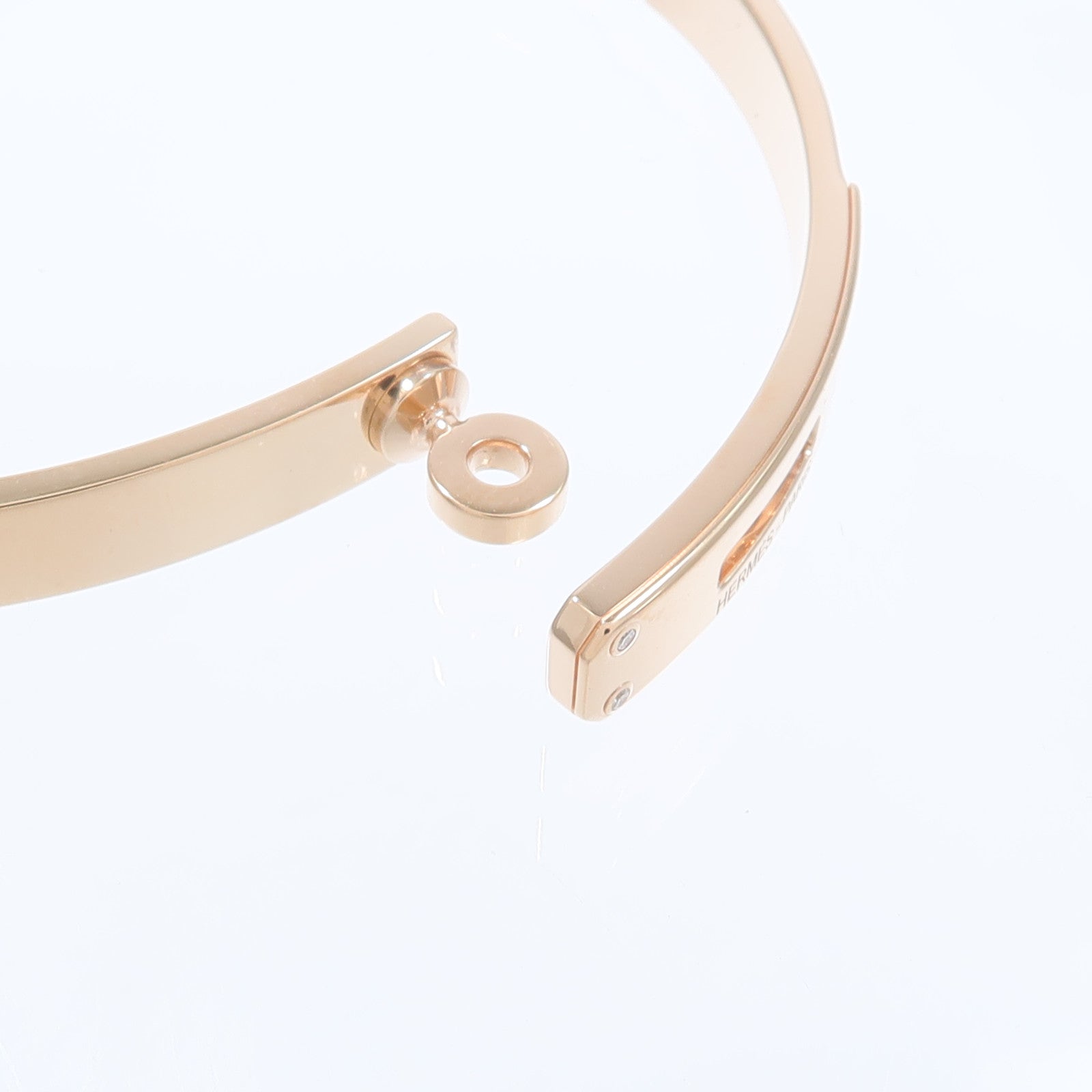 HERMES 18K玫瑰金Kelly Bracelet鑽石手鐲