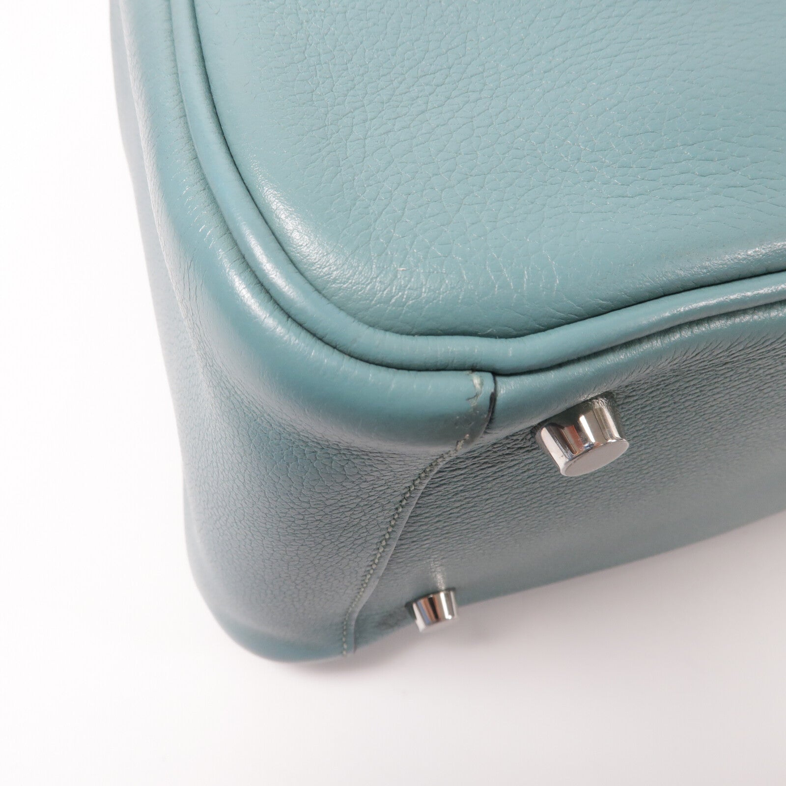 HERMES Evercolor皮革Lindy 26手挽肩背兩用袋Bleu Saint Cyr