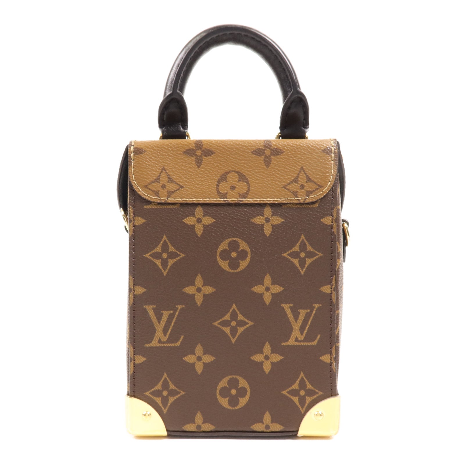 LOUIS VUITTON Monogram/Monogram Reverse Camera Box金扣手挽肩背兩用袋