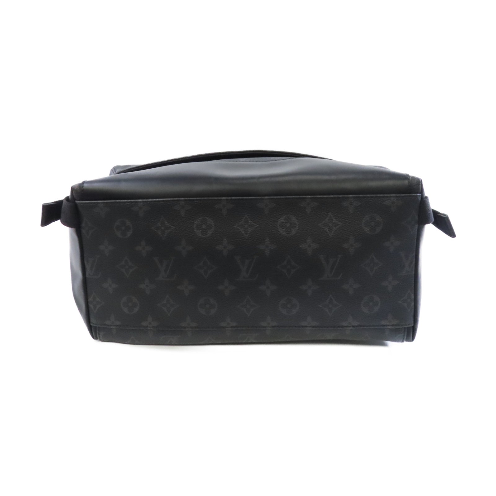 LOUIS VUITTON Monogram Eclipse Messenger Voyage MM銀扣肩背袋黑色