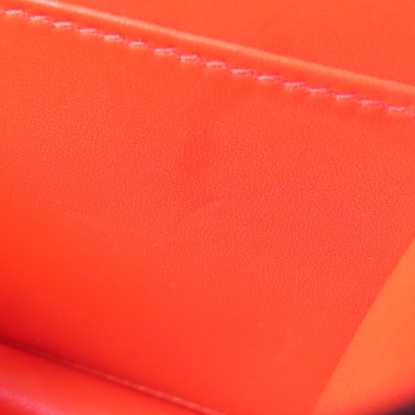 HERMES 【激減優惠】Evercolor皮革Mini Constance銀扣肩背袋Capucine/螢光橘色
