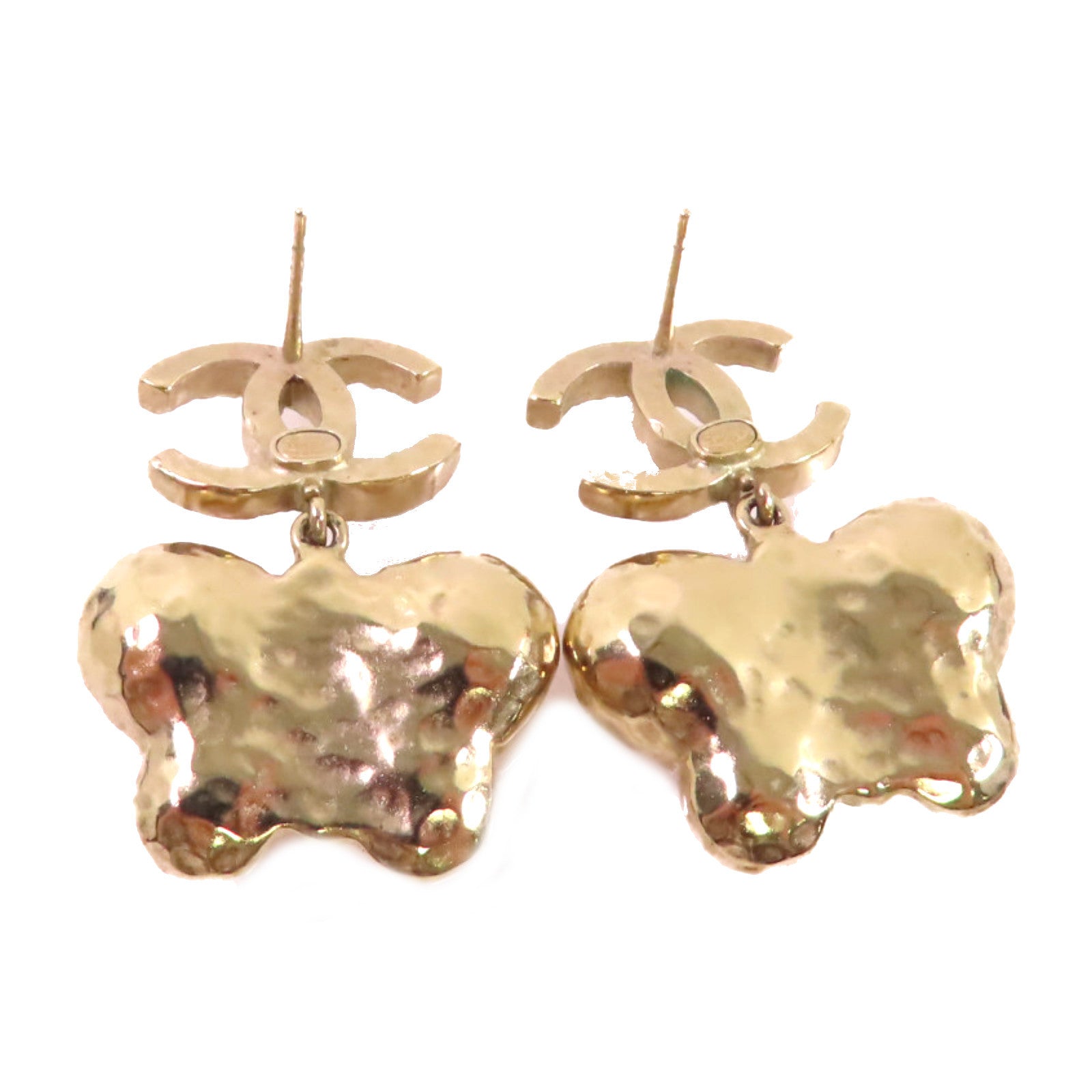 CHANEL 金屬/仿珍珠Earrings金扣耳環/紅色/淺紫色金色