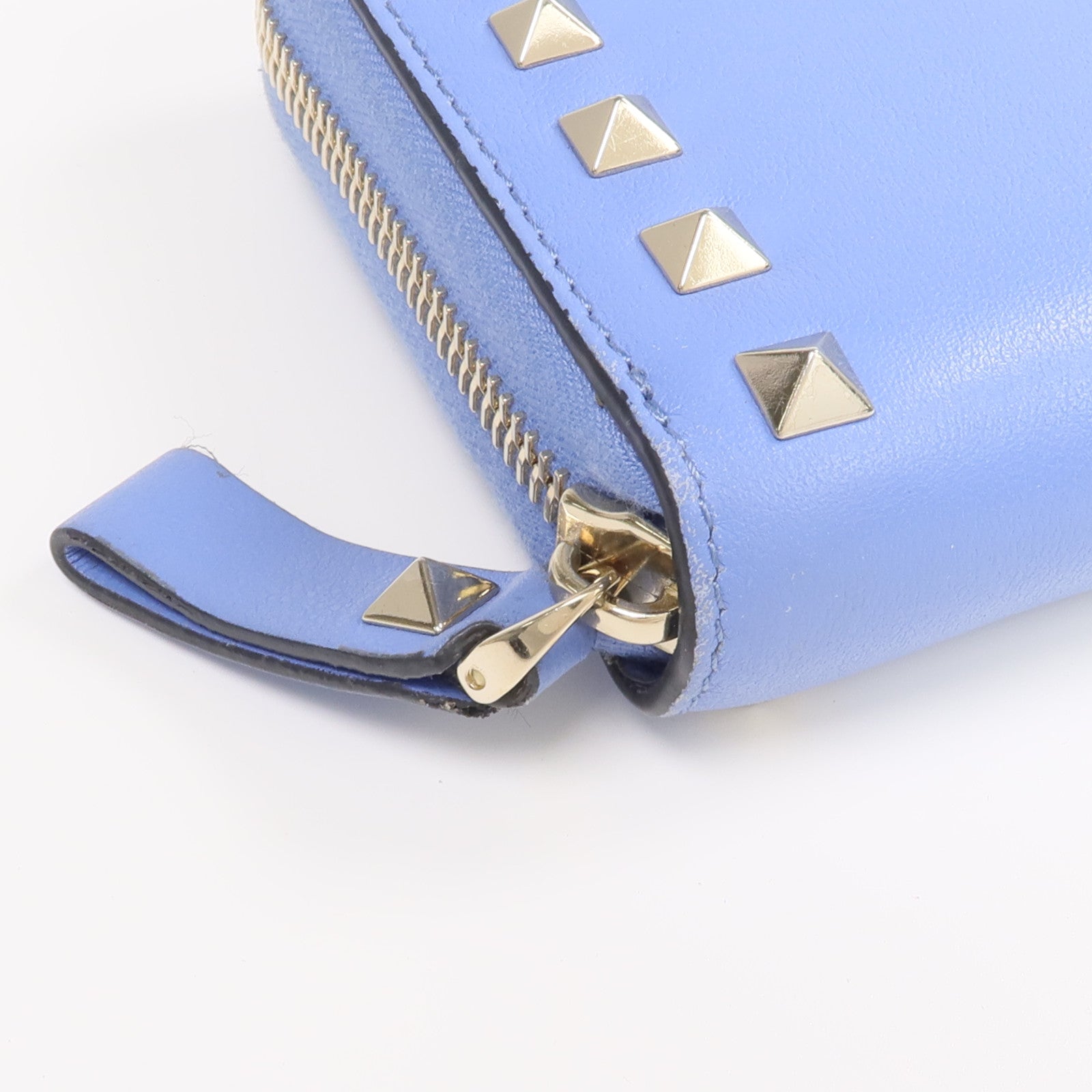 Valentino 【激減優惠】牛皮皮革Rockstud Round Long Wallet金扣拉鏈長錢包