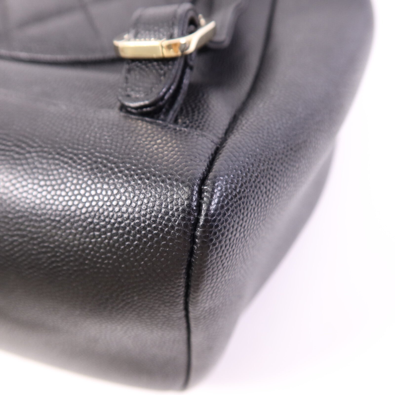 CHANEL 牛皮皮革Backpack金扣鏈帶背包
