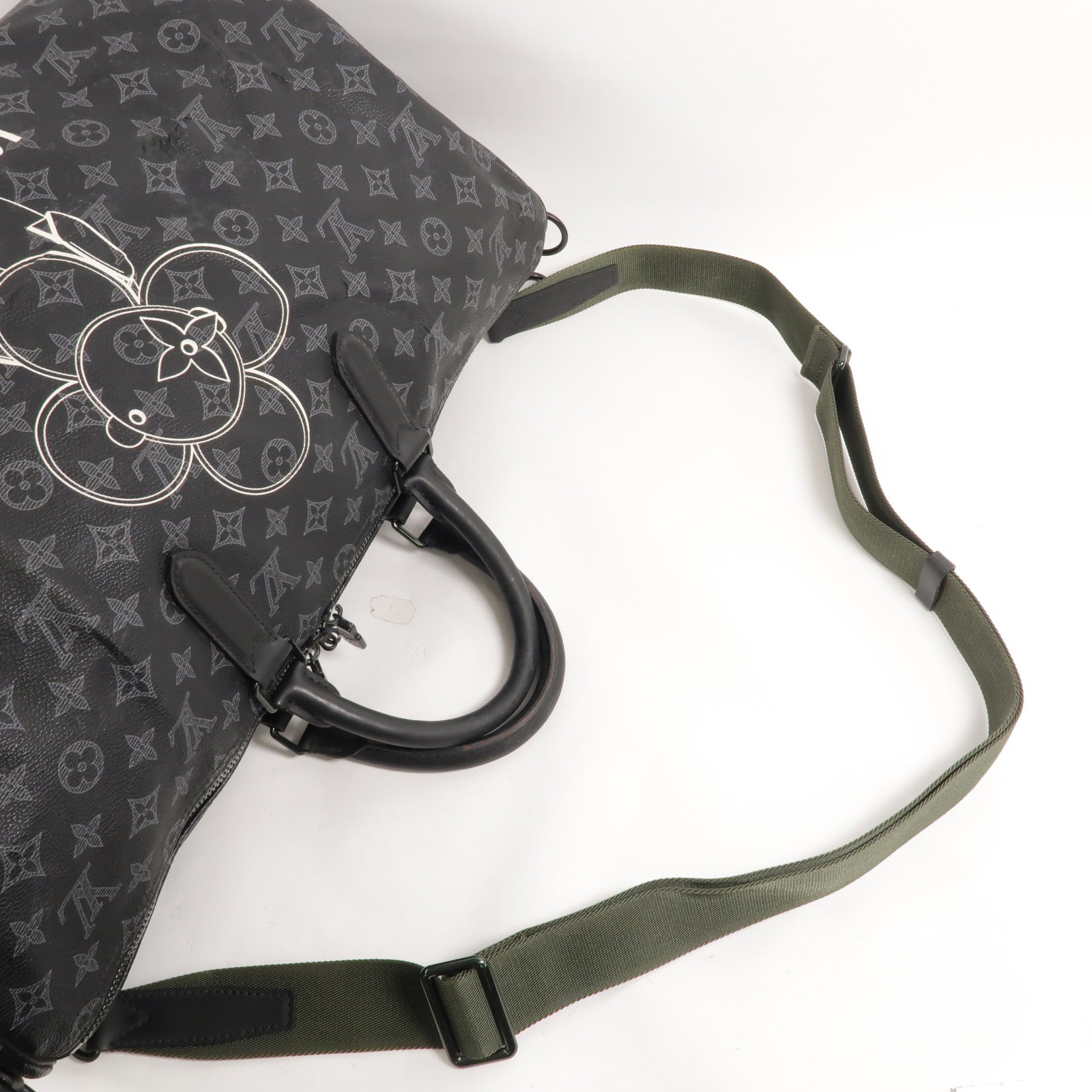 LOUIS VUITTON Monogram Eclipse Keepall Bandouliere 50手挽肩背兩用袋