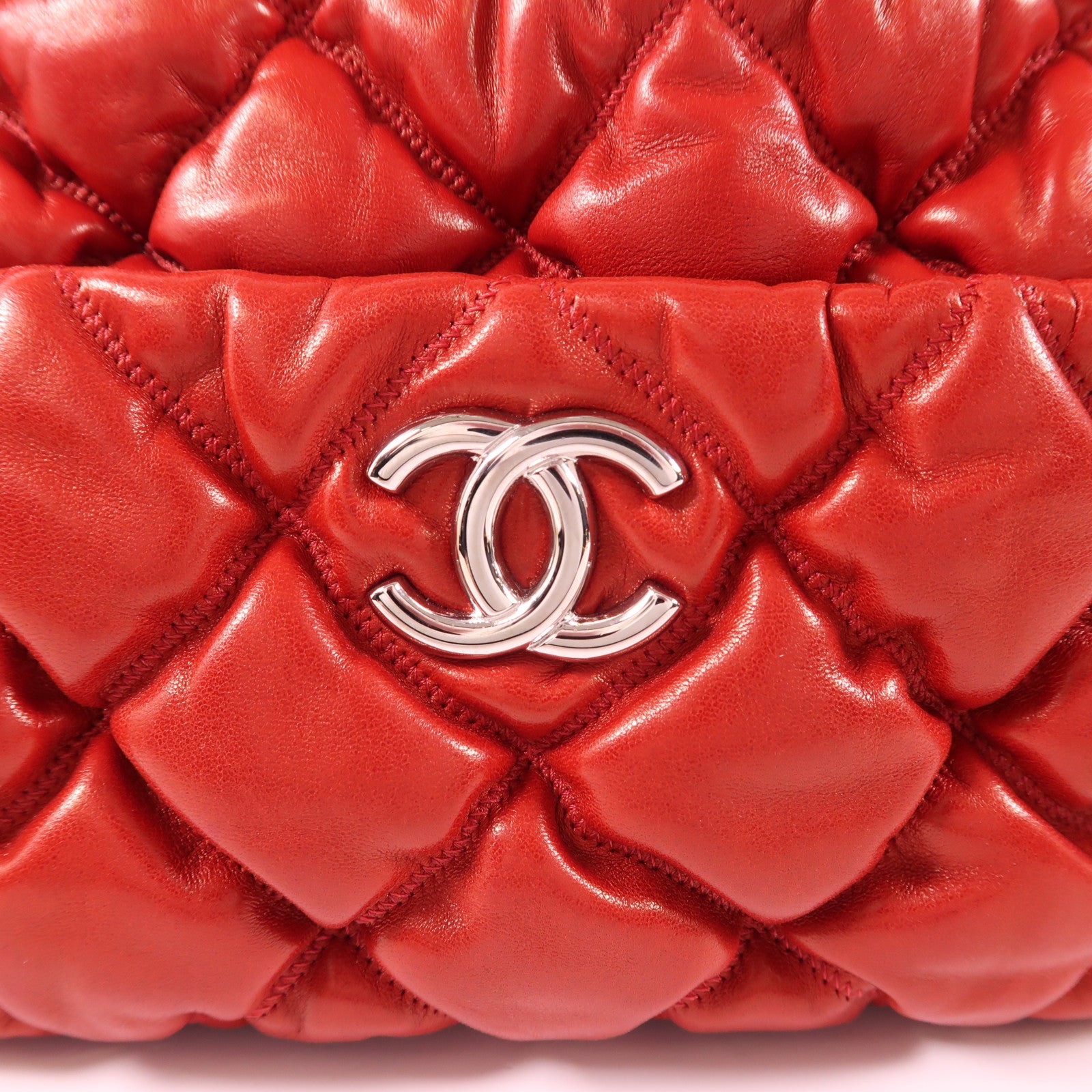 CHANEL 【激減優惠】牛皮皮革Shoulder Bag銀扣肩背袋