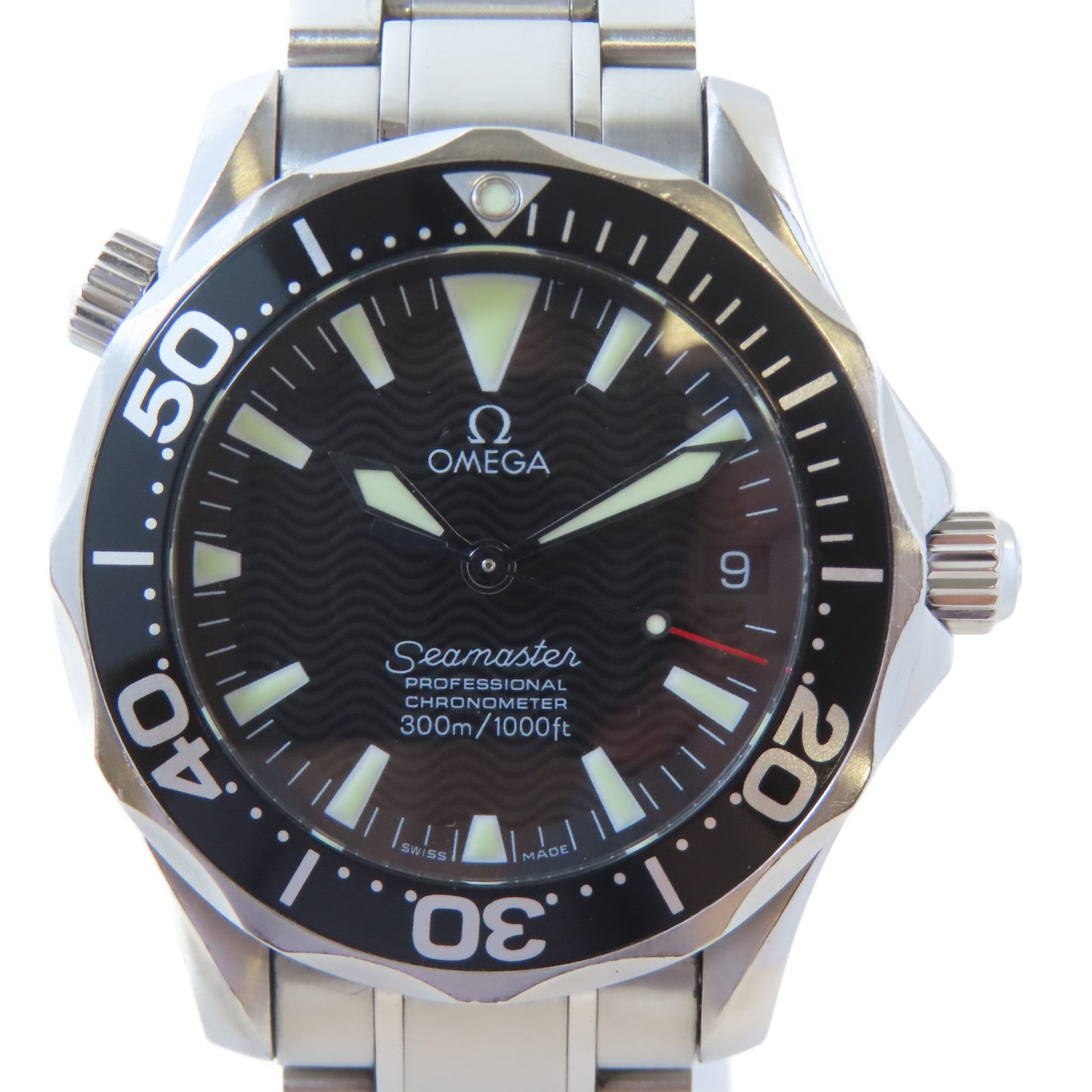 OMEGA Seamaster不鏽鋼手錶自動機芯黑色#16.5cm