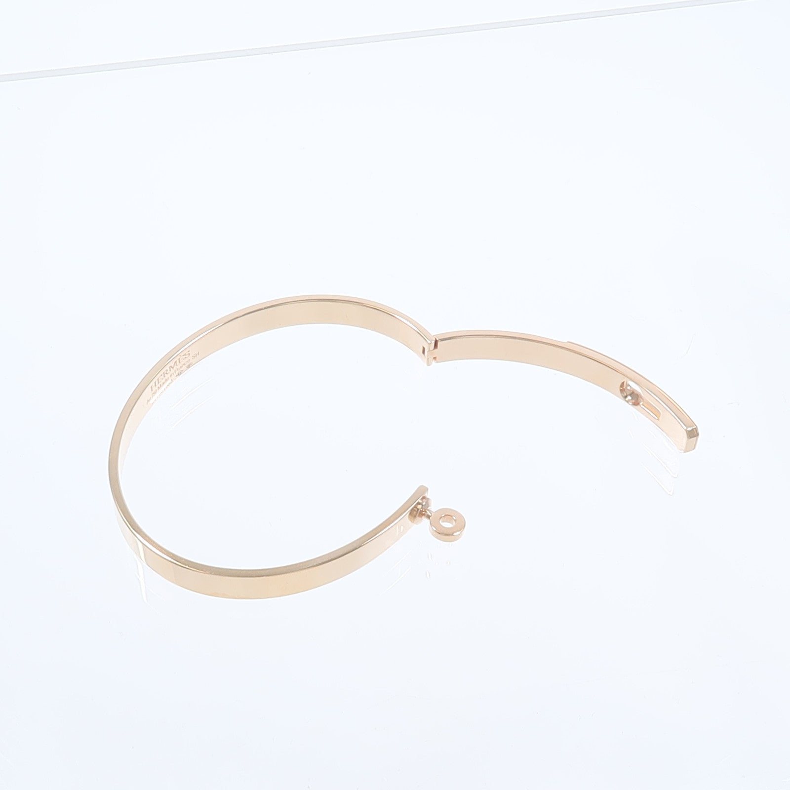 HERMES 18K玫瑰金Kelly Bracelet鑽石手鐲