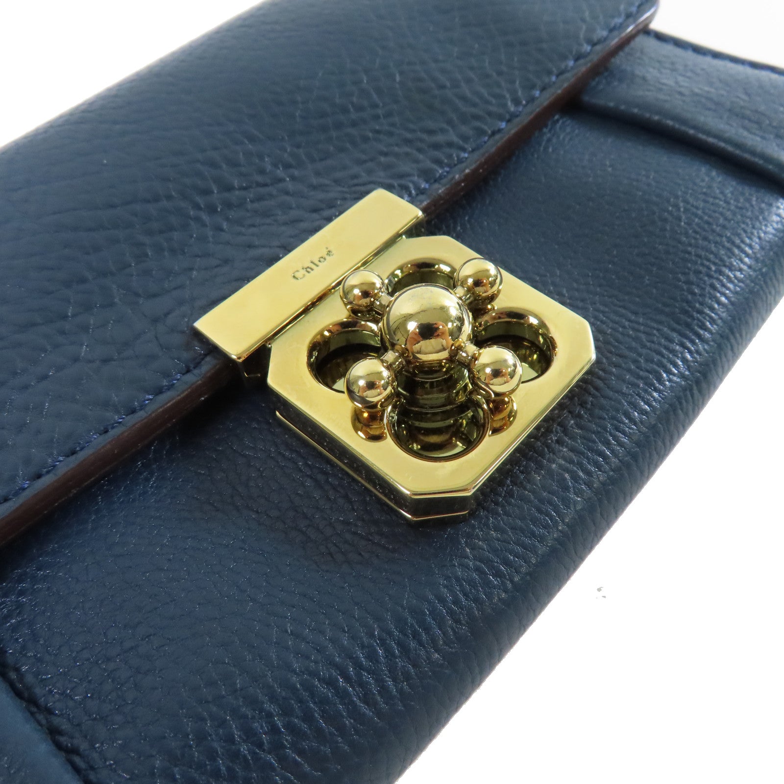 Chloe 【激減優惠】牛皮皮革Medium Wallet金扣中長錢包綠色