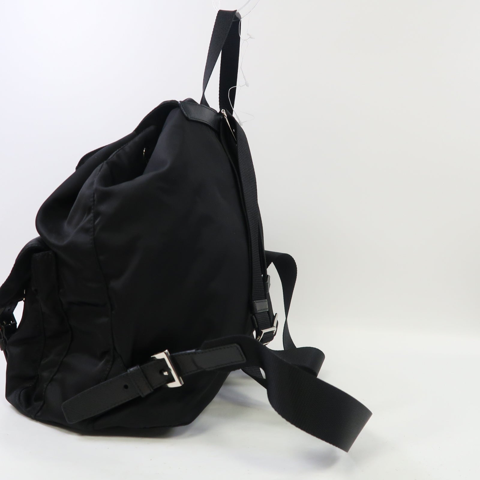 PRADA 尼龍Backpack銀扣背包黒色