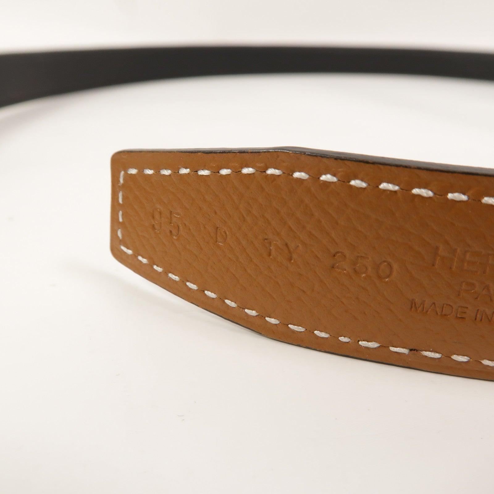 HERMES Epsom皮革H Belt Buckle & Reversible Belt 95cm皮帶Gold/Noir