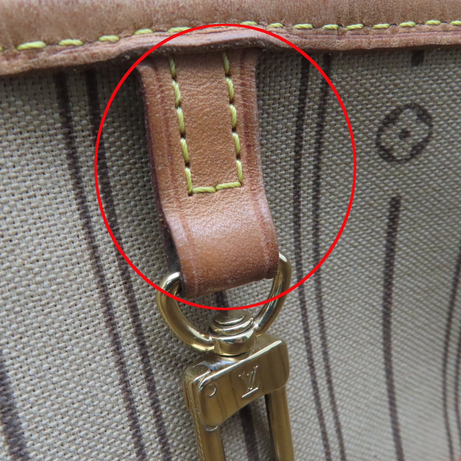 LOUIS VUITTON Monogram Neverfull MM gold buckle shoulder bag / hand bag brown