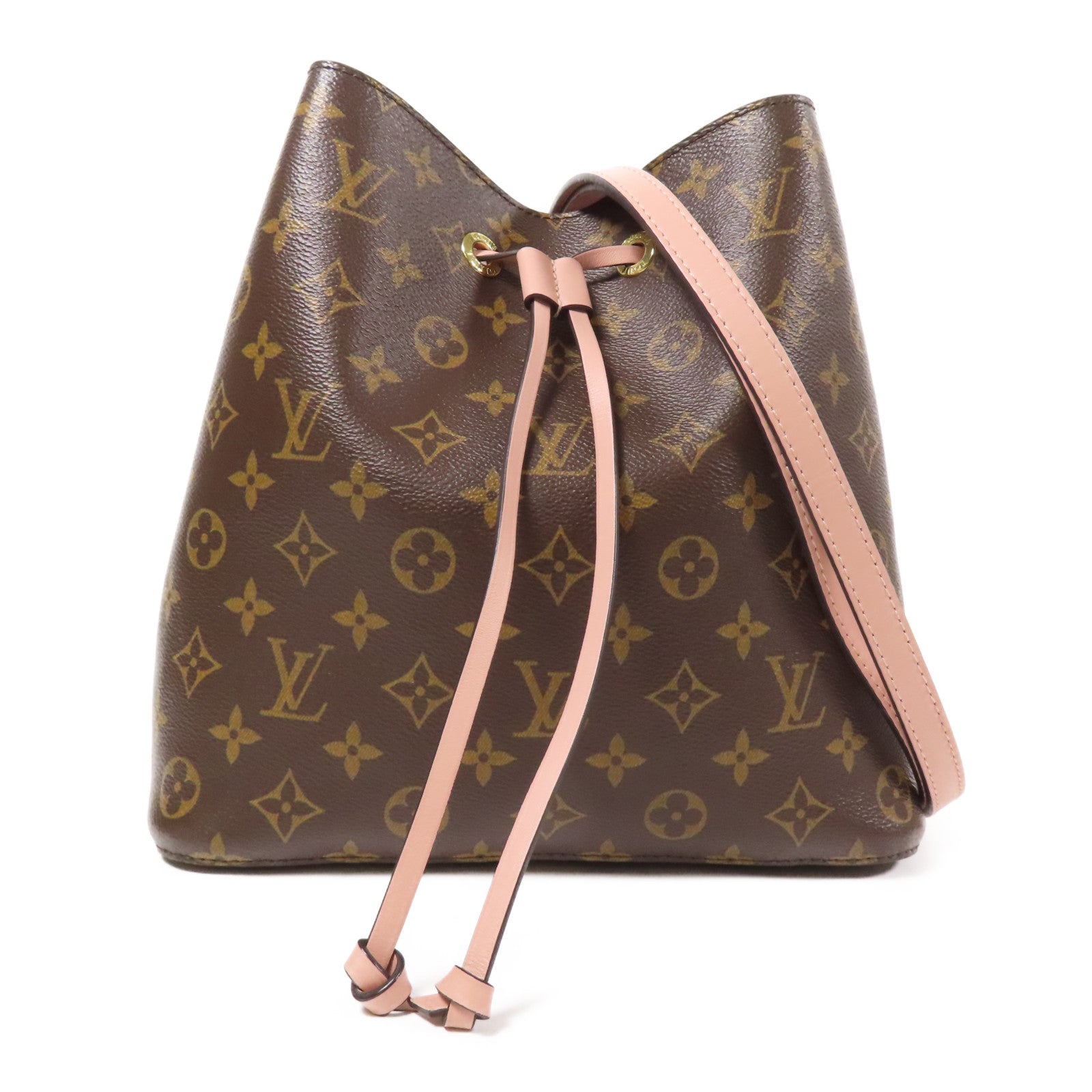 LOUIS VUITTON Monogram Neo Noe金扣手挽肩背兩用袋棕色/粉紅色