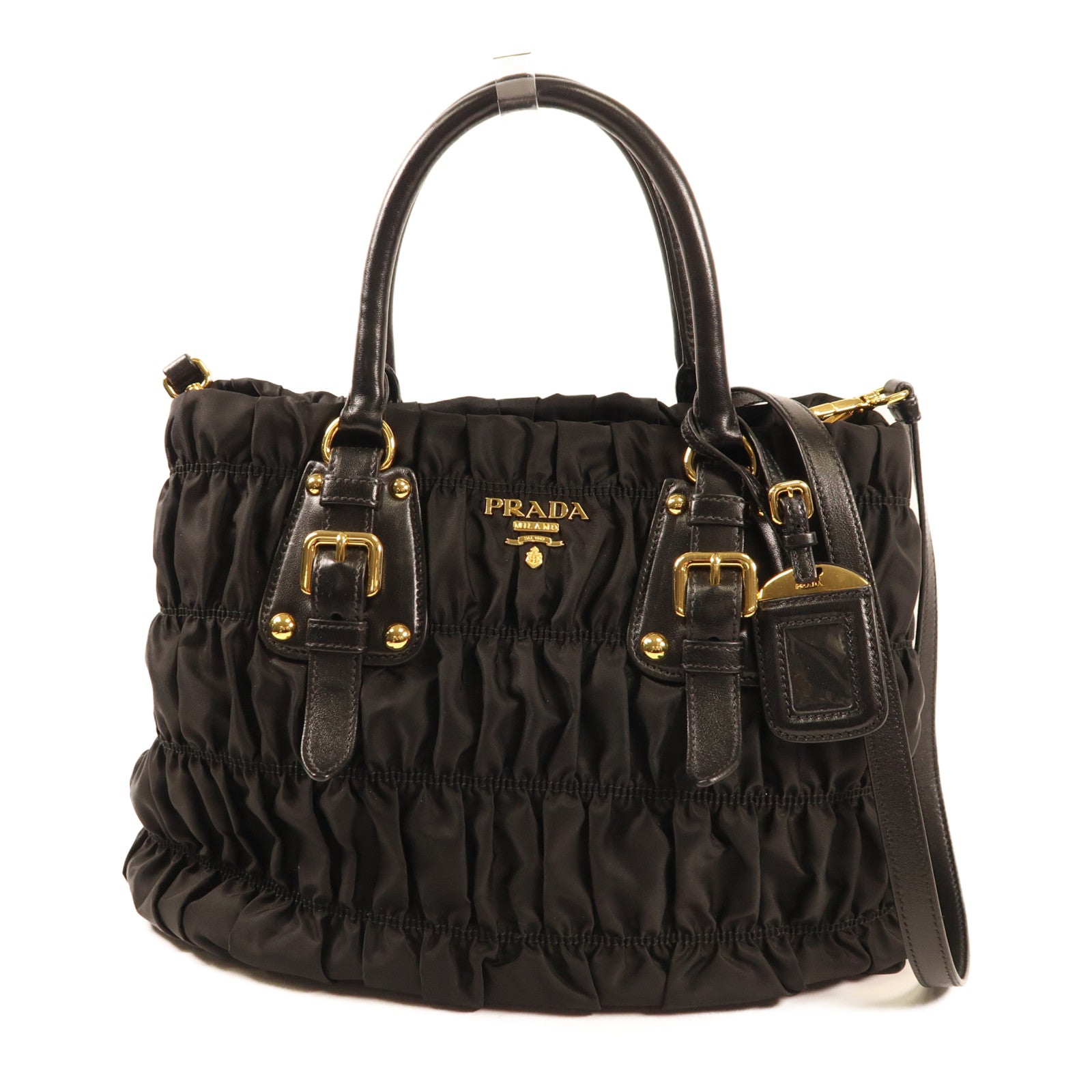 PRADA 尼龍Gauffre Tote金扣手挽肩背兩用袋